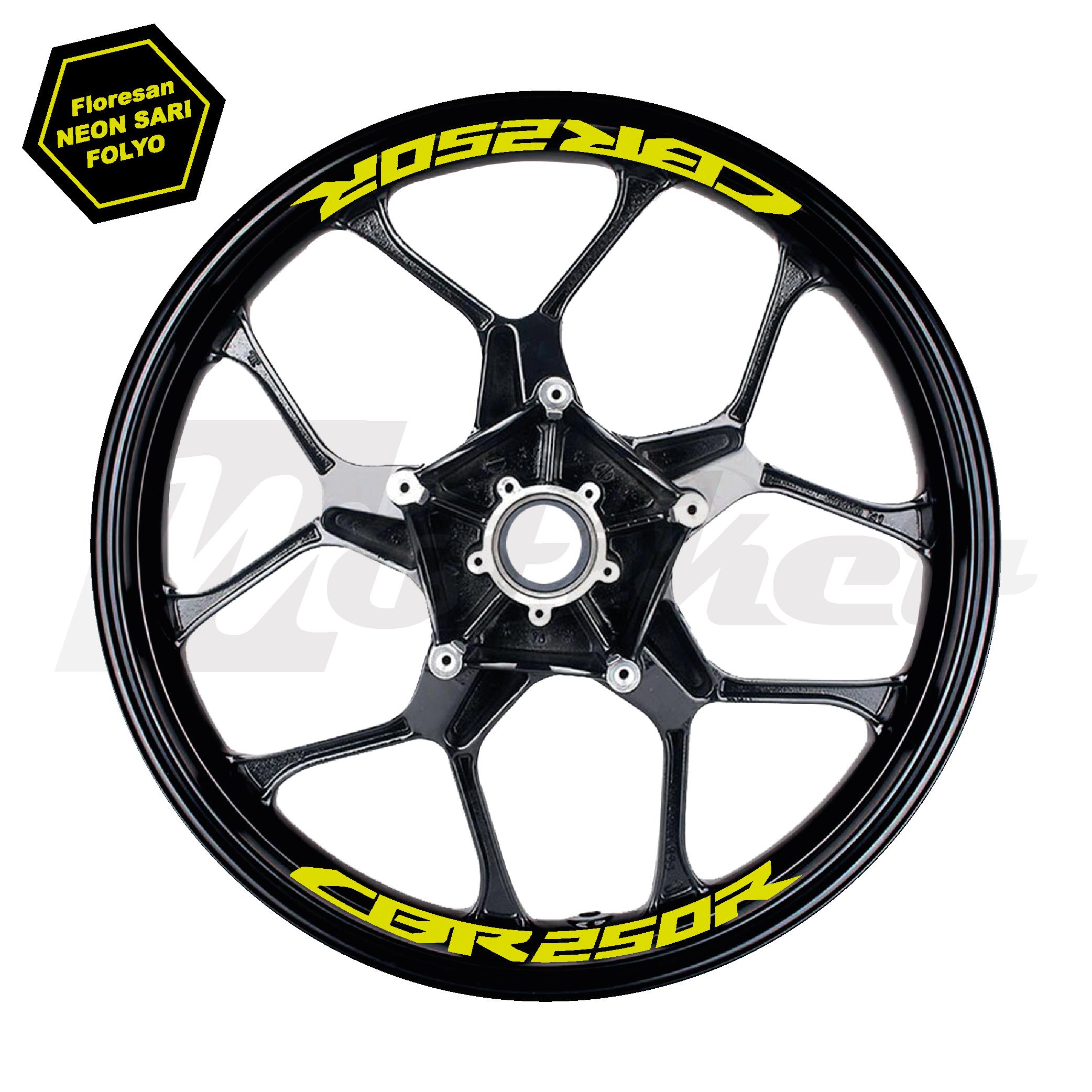 CBR250RHonda CBR250R Jant İçi Sticker Etiket Modeli Neon Sarı (Yeşil) Renk
