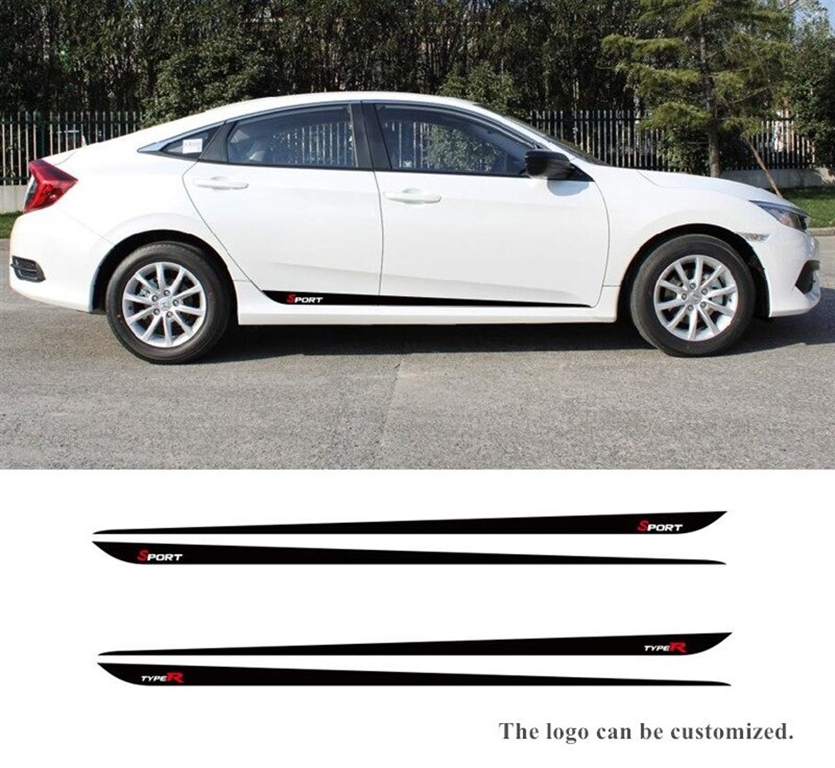 Honda Civic S-Sport Kırmızı Detaylı Sticker Etiket 