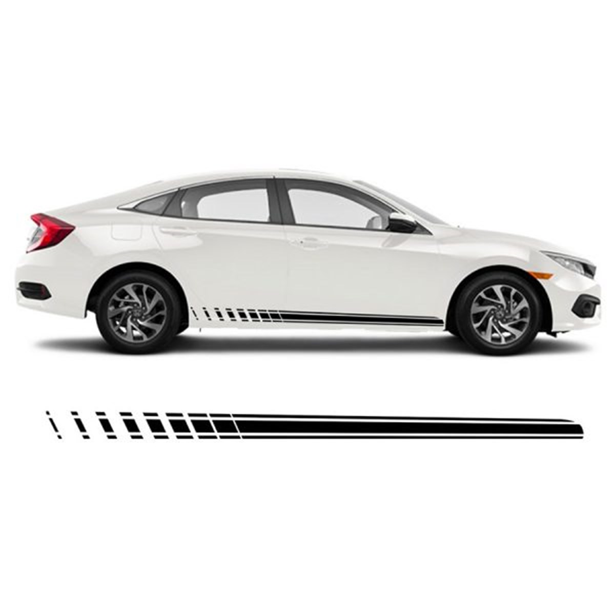 Honda Civic Yan Kapı Ayrık Çizgi Detaylı Sticker Etiket 