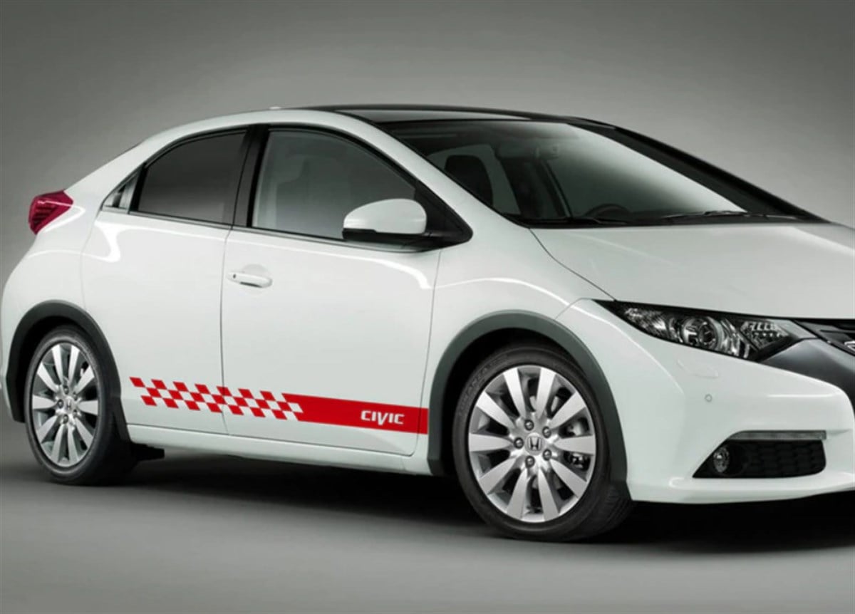 Honda Civic Yan Kapı Yazılı Sticker Etiket Modeli