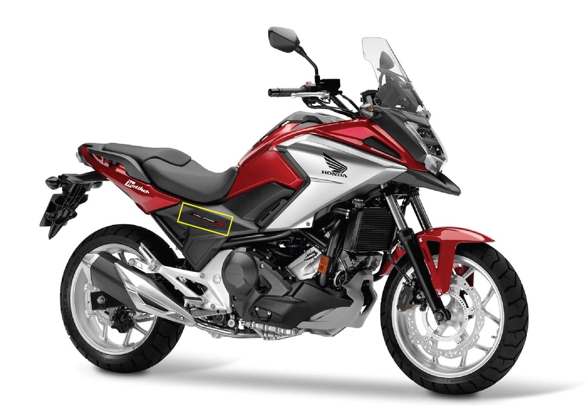 Honda NC 750X Orjinal Sticker Etiket Modeli  1 adet orta NC750X Yazılı Sağ Sticker   1 adet orta NC750X Yazılı Sol Sticker 