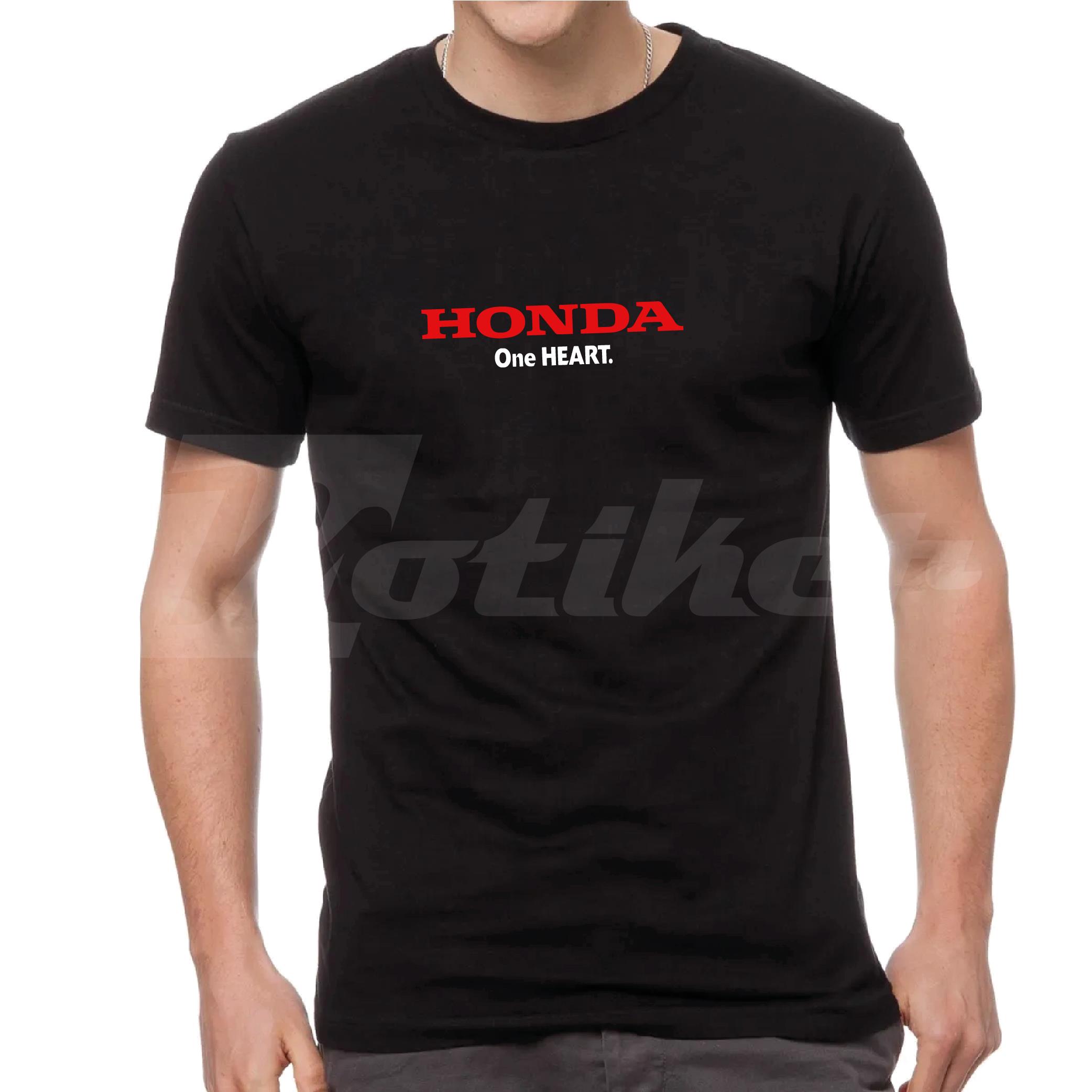T-ShirtHonda One Heart. Tasarım Motorcu Tişörtü Kırmızı Siyah