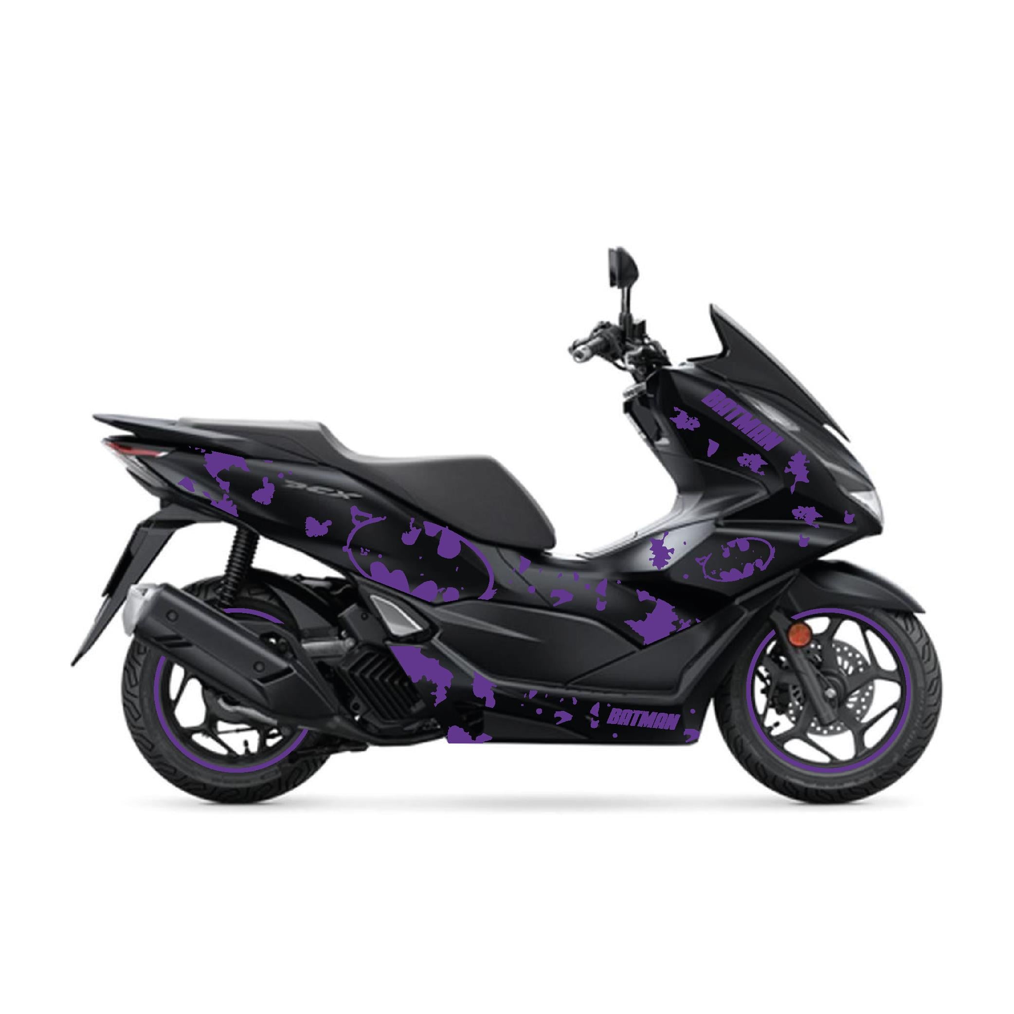 PCXHonda PCX 2021 - 2024 Uyumlu Evrensel Batman Sticker Kaplama Etiket Modeli Mor Renk 