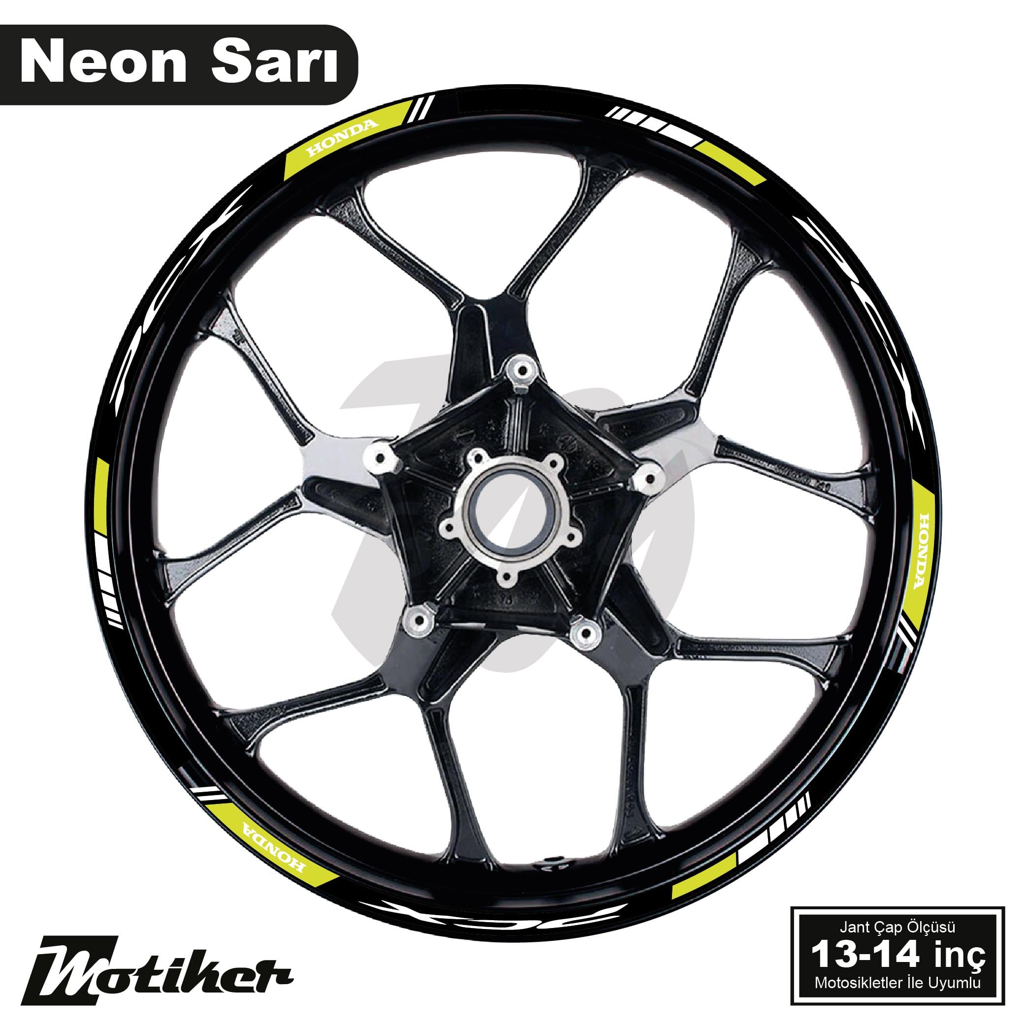 PCXHONDA PCX Jant Dış Baskılı Sticker Etiket Modeli Neon Sarı Renk 