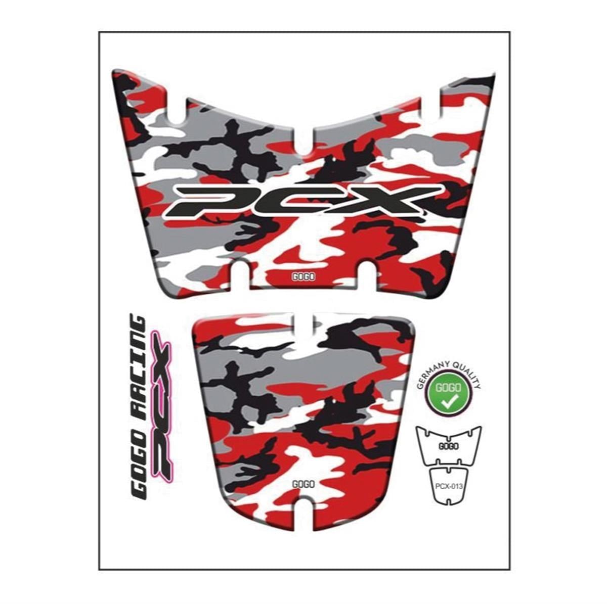 Honda PCX Kırmızı Kamuflaj Tank Pad Sticker Etiket Model 