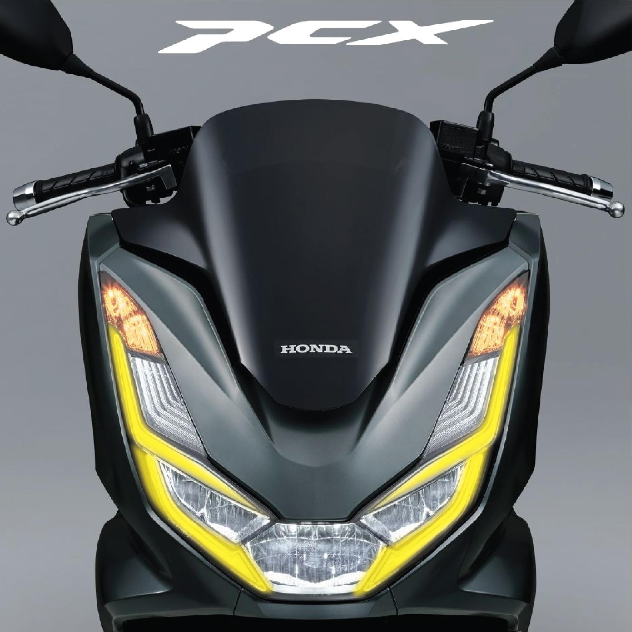 PCXHonda PCX Ön Far Kaşı Tasarımı Şeffaf Sticker Sarı
