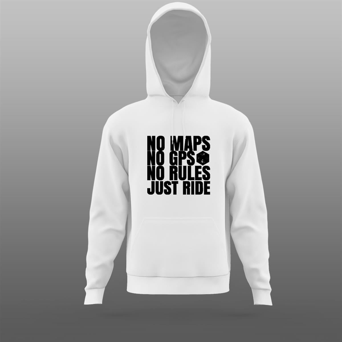 Just Ride Yazılı Beyaz Sweatshirt Modeli