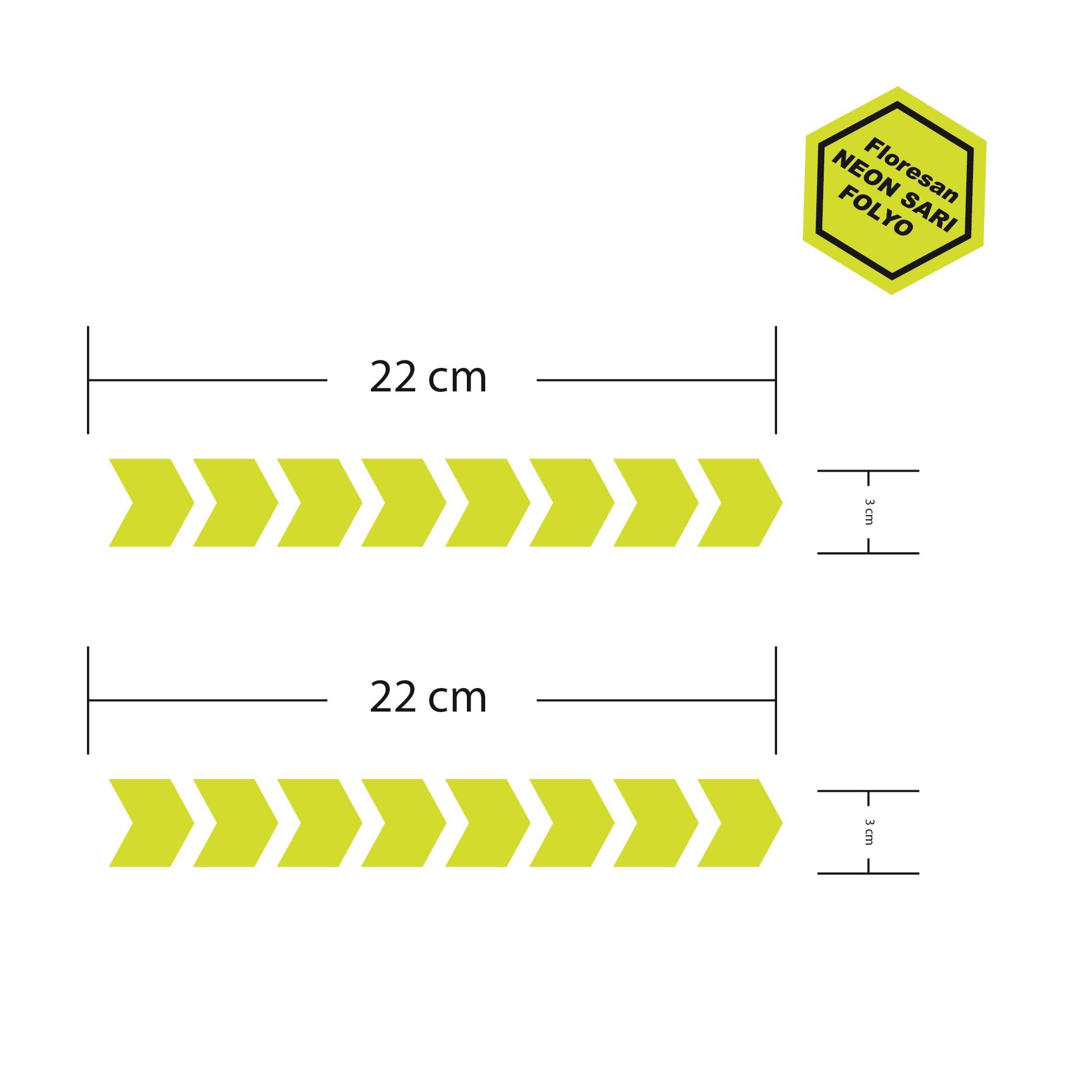 Kalın Ok Floresan Neon Yeşil Motosiklet Sticker Etiket Modeli