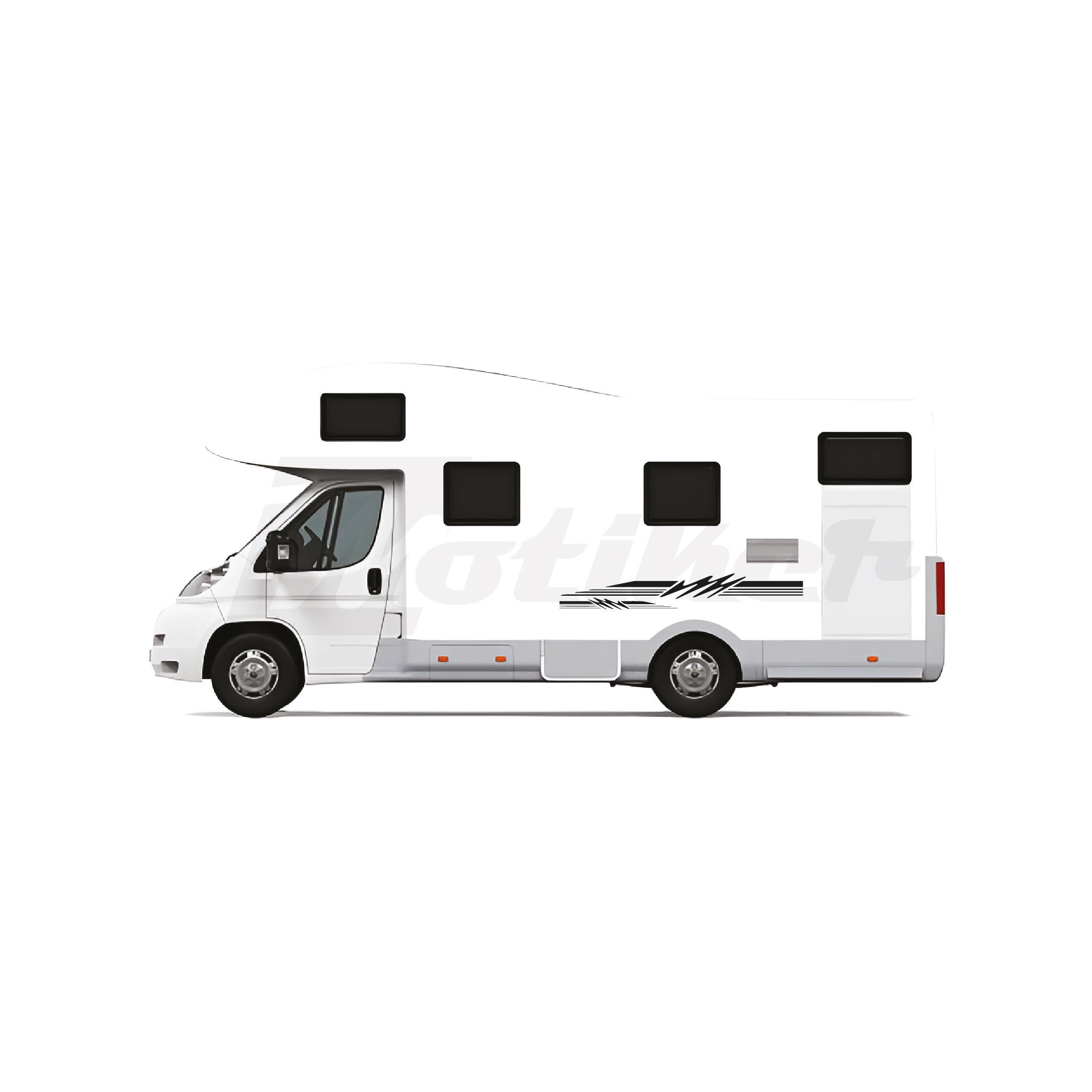 KaravanKaravan Şekilli Çizgi Sticker Etiket