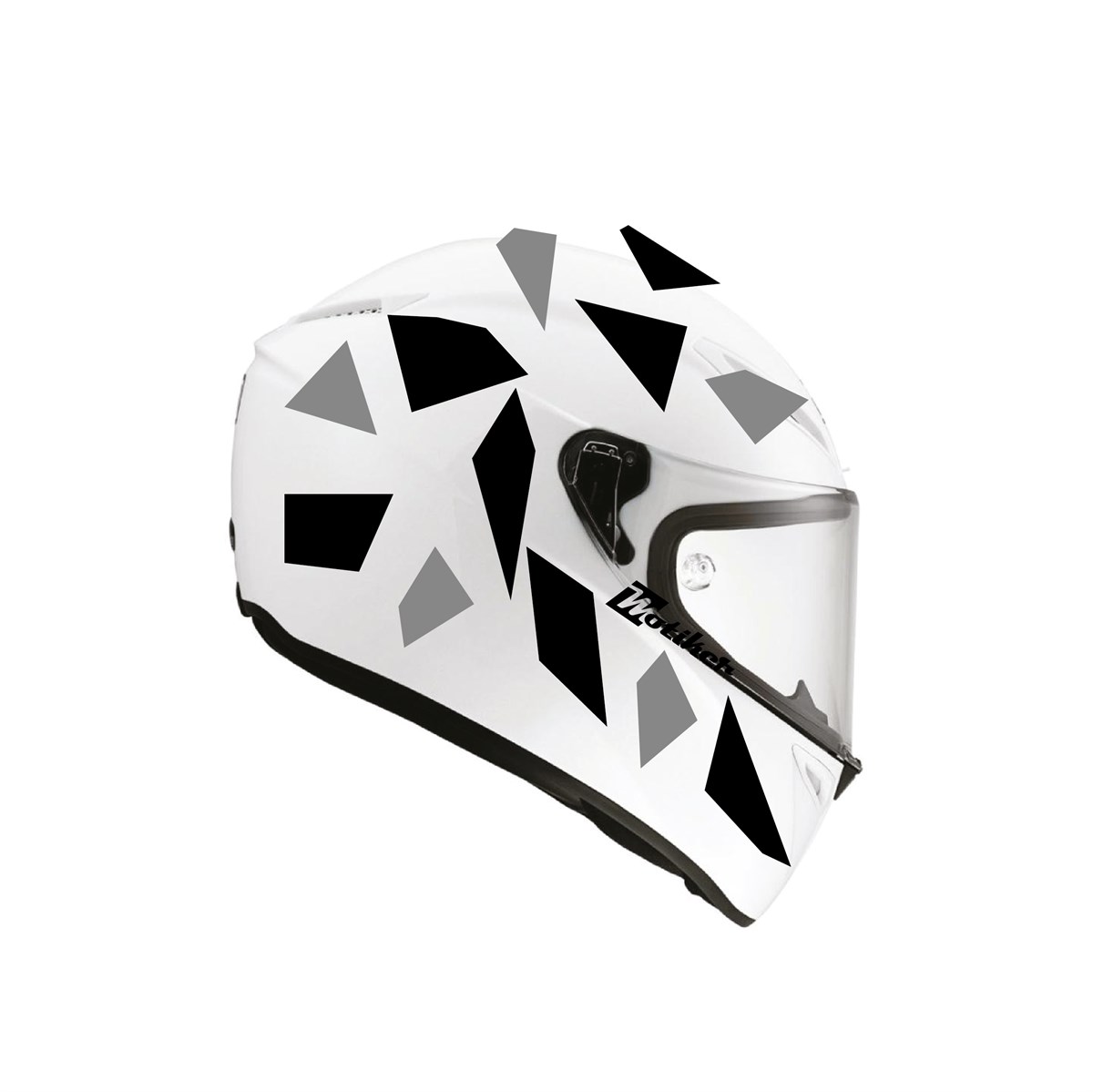 Kare Gri Siyah Kamuflaj Kask Sticker Modeli 2
