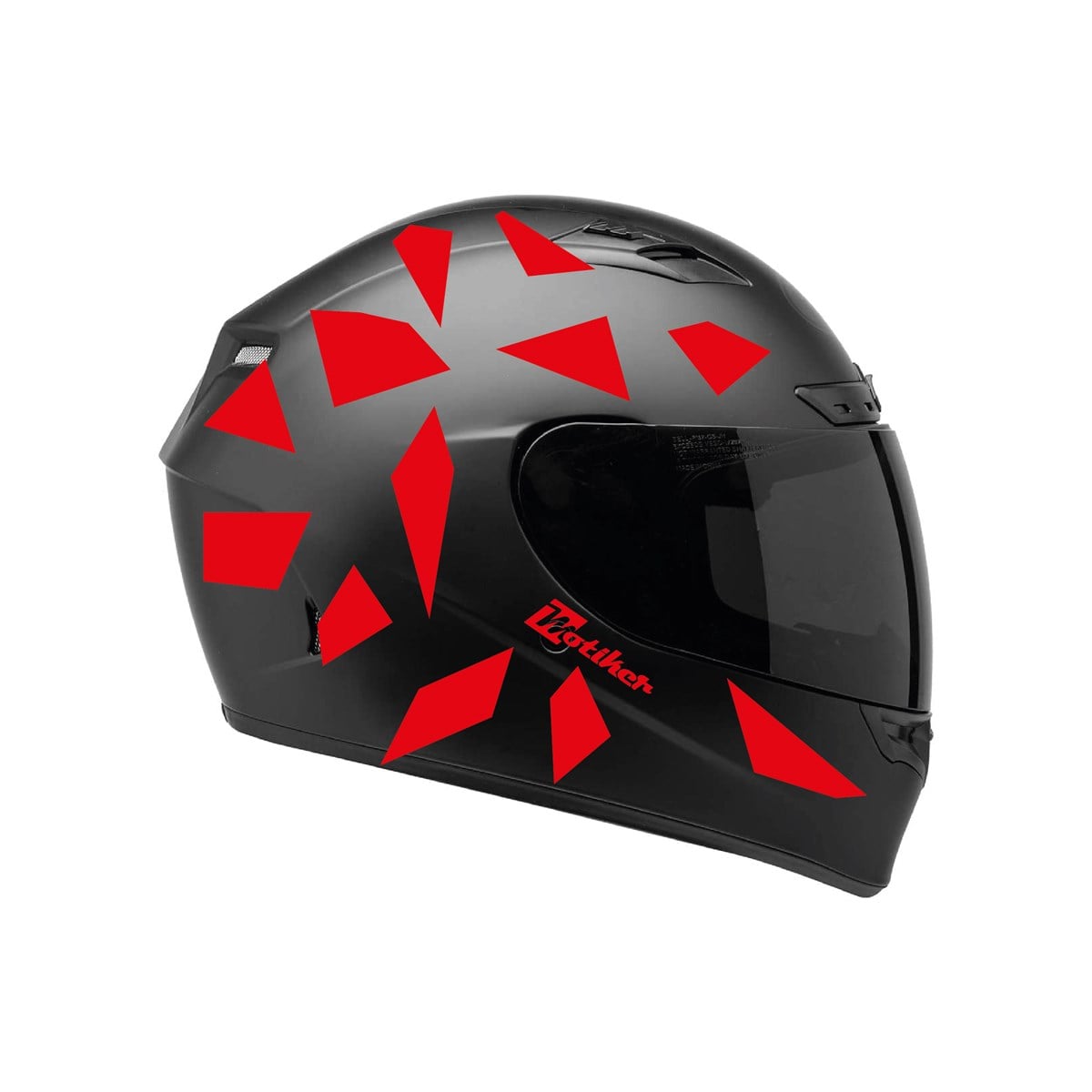Kare Kırmızı Kamuflaj Kask Sticker Modeli