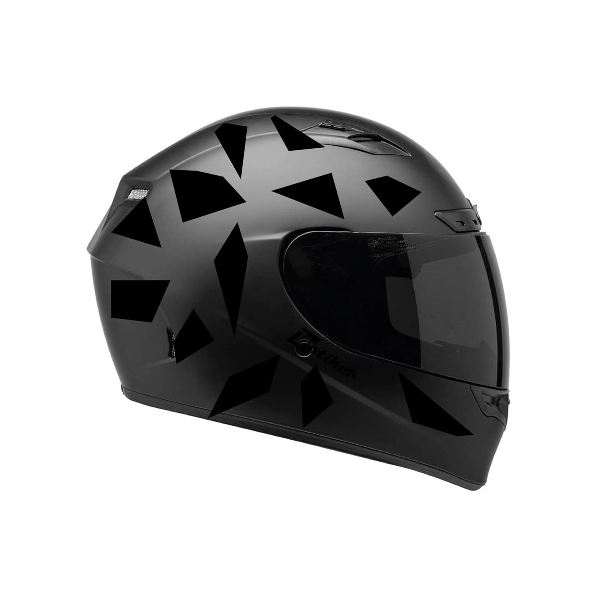 Kare Siyah Kamuflaj Kask Sticker Modeli