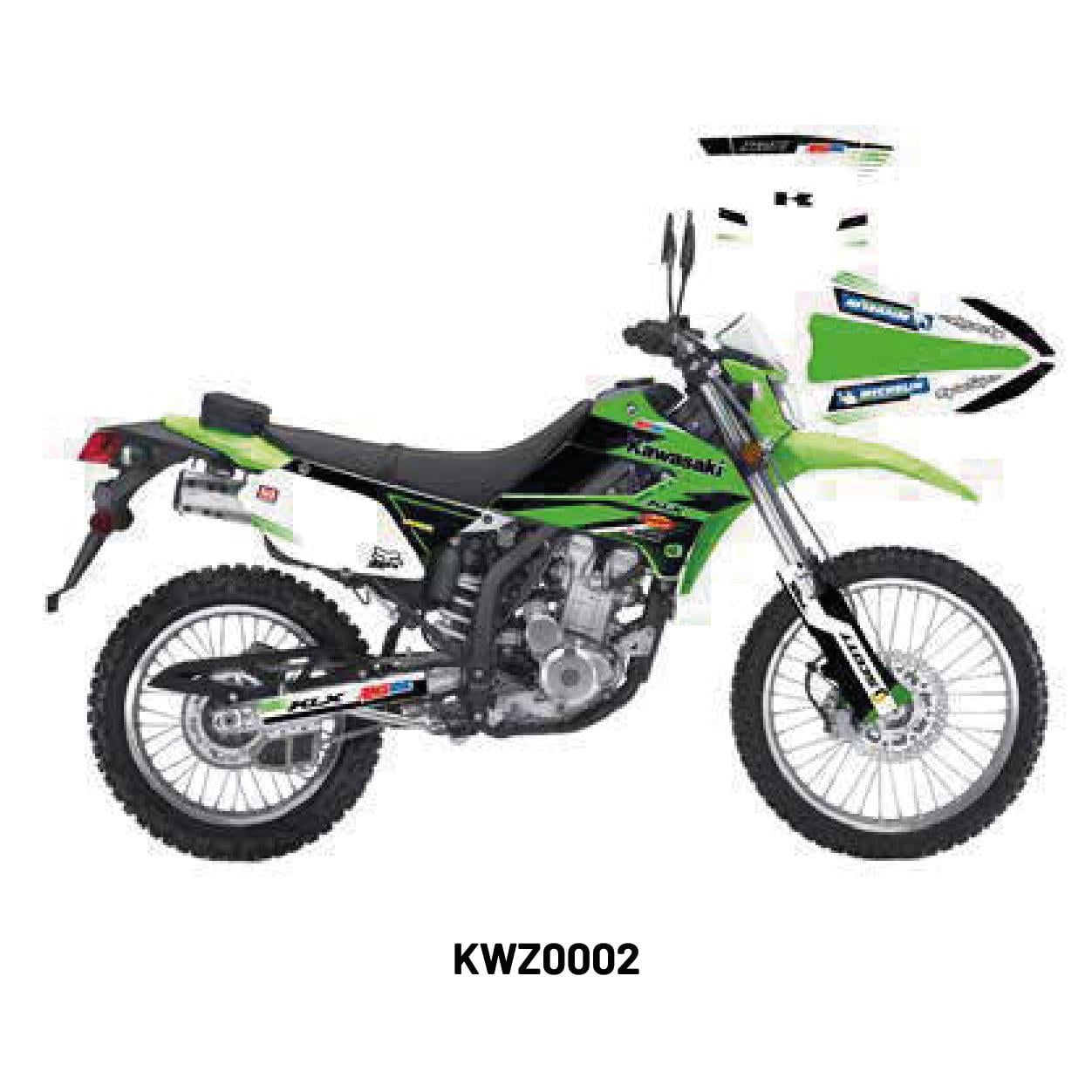 Kawasaki KLX 250 Monster Tasarım Motosiklet Sticker Etiket Kaplama Modeli Green