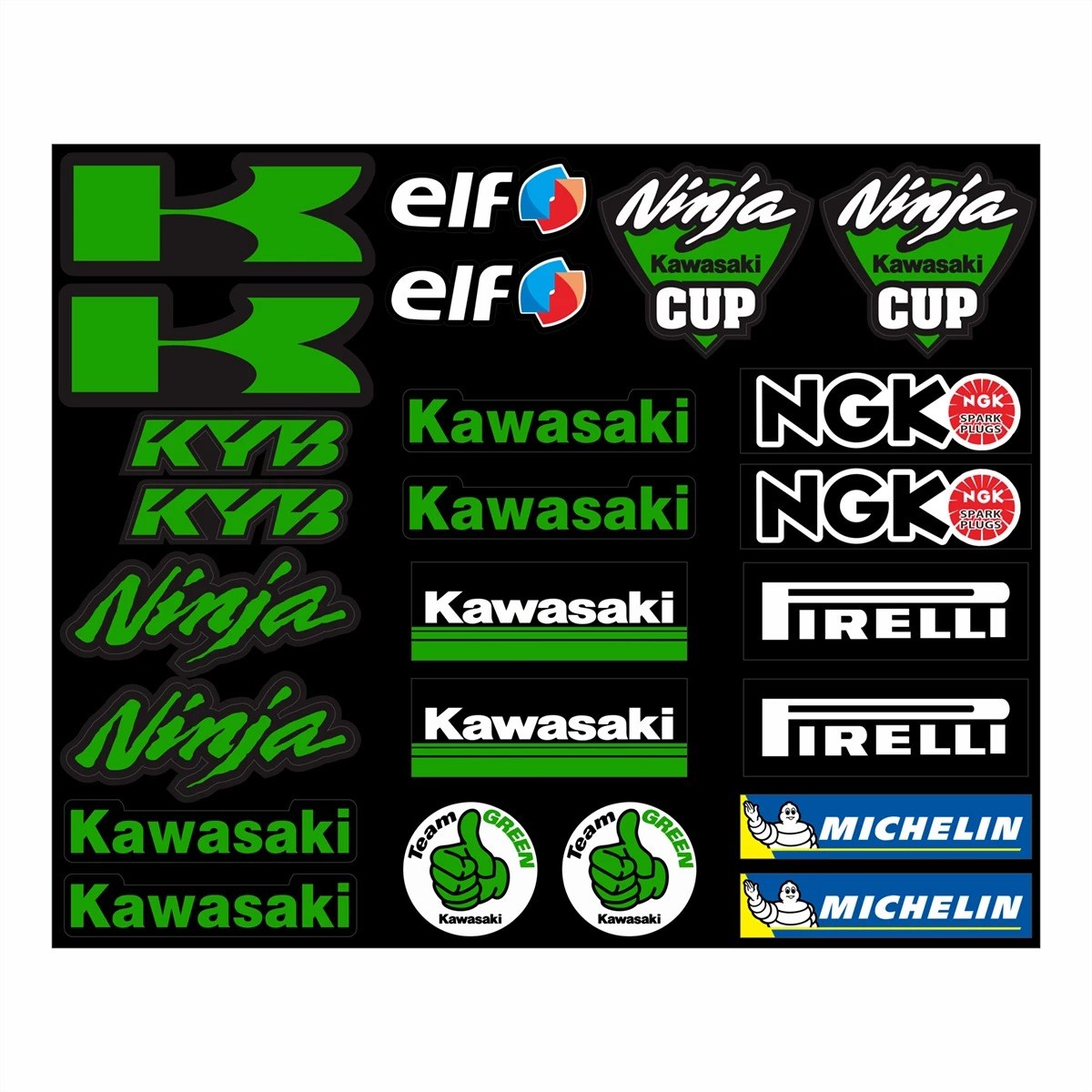 Kawasaki Korumalı Takım Sticker Etiket Modeli