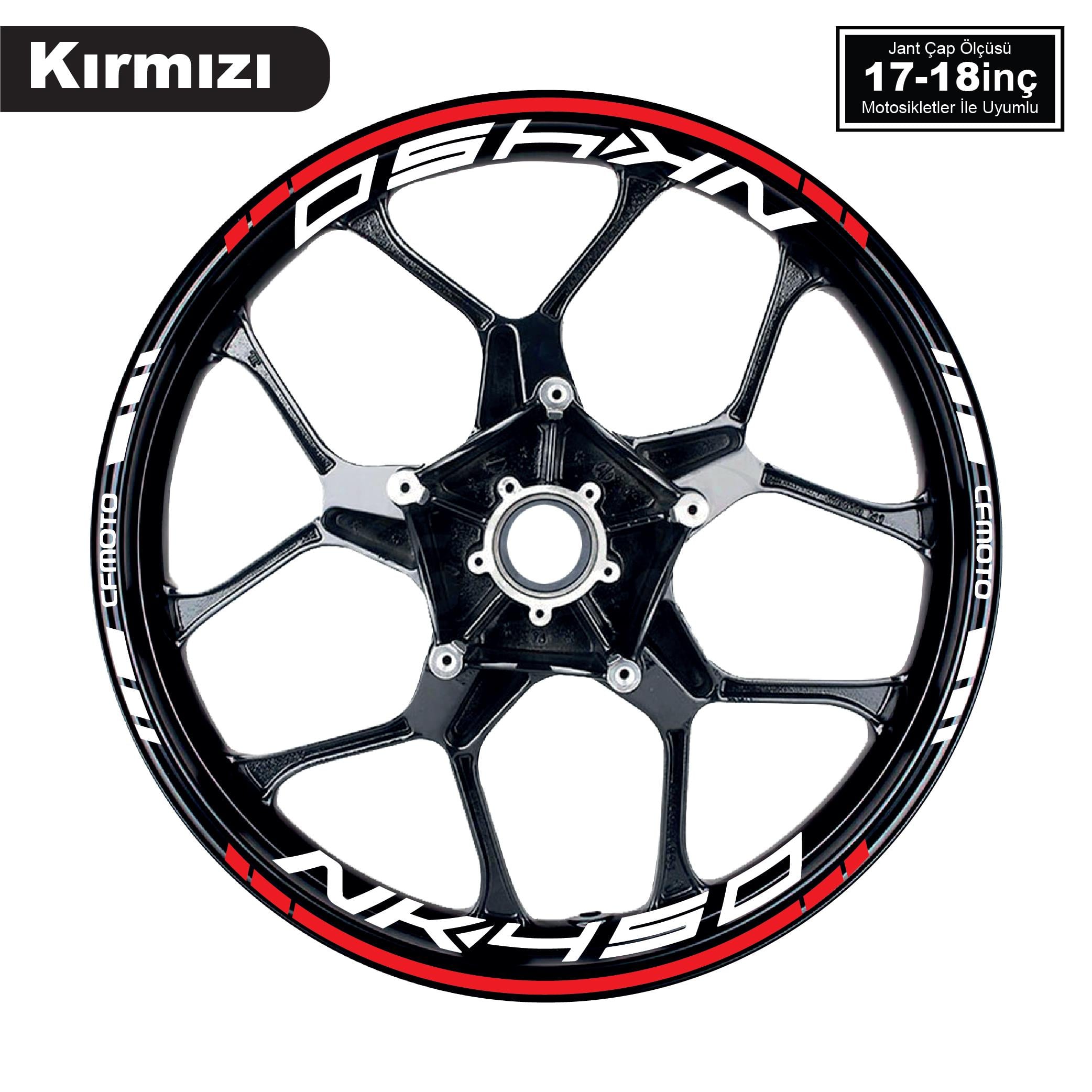 450 NKKırmızı CFMOTO 450NK Motosiklet Jant Sticker Etiket Modeli İç & Dış Takım