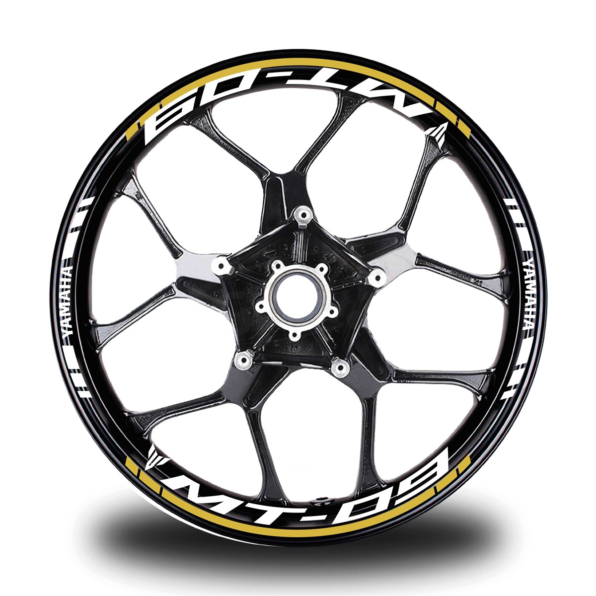 Koyu Sarı Yamaha MT 09 Takım Jant Sticker Etiket 