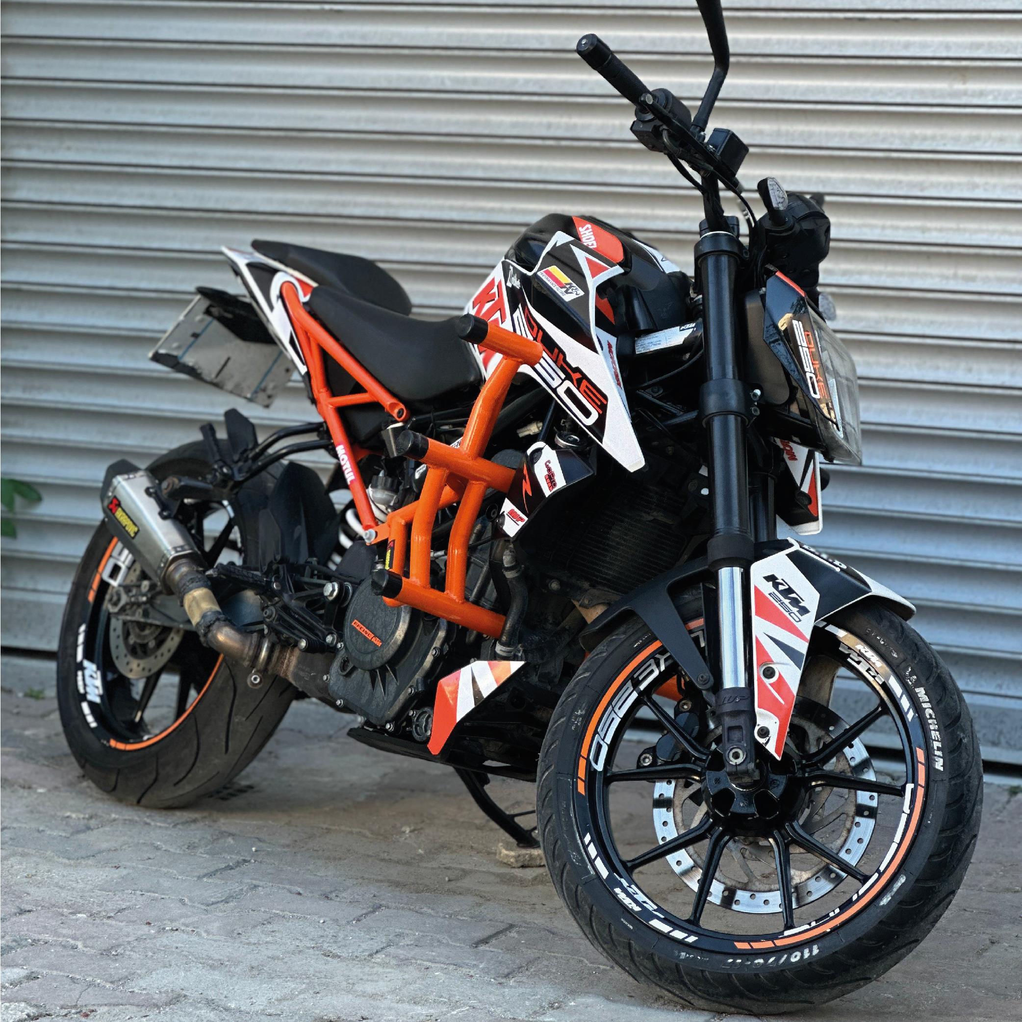 DUKE 250KTM DUKE 250 2017-2023 WP Motosiklet Parçalı Kaplama Sticker Etiket Modeli Turuncu