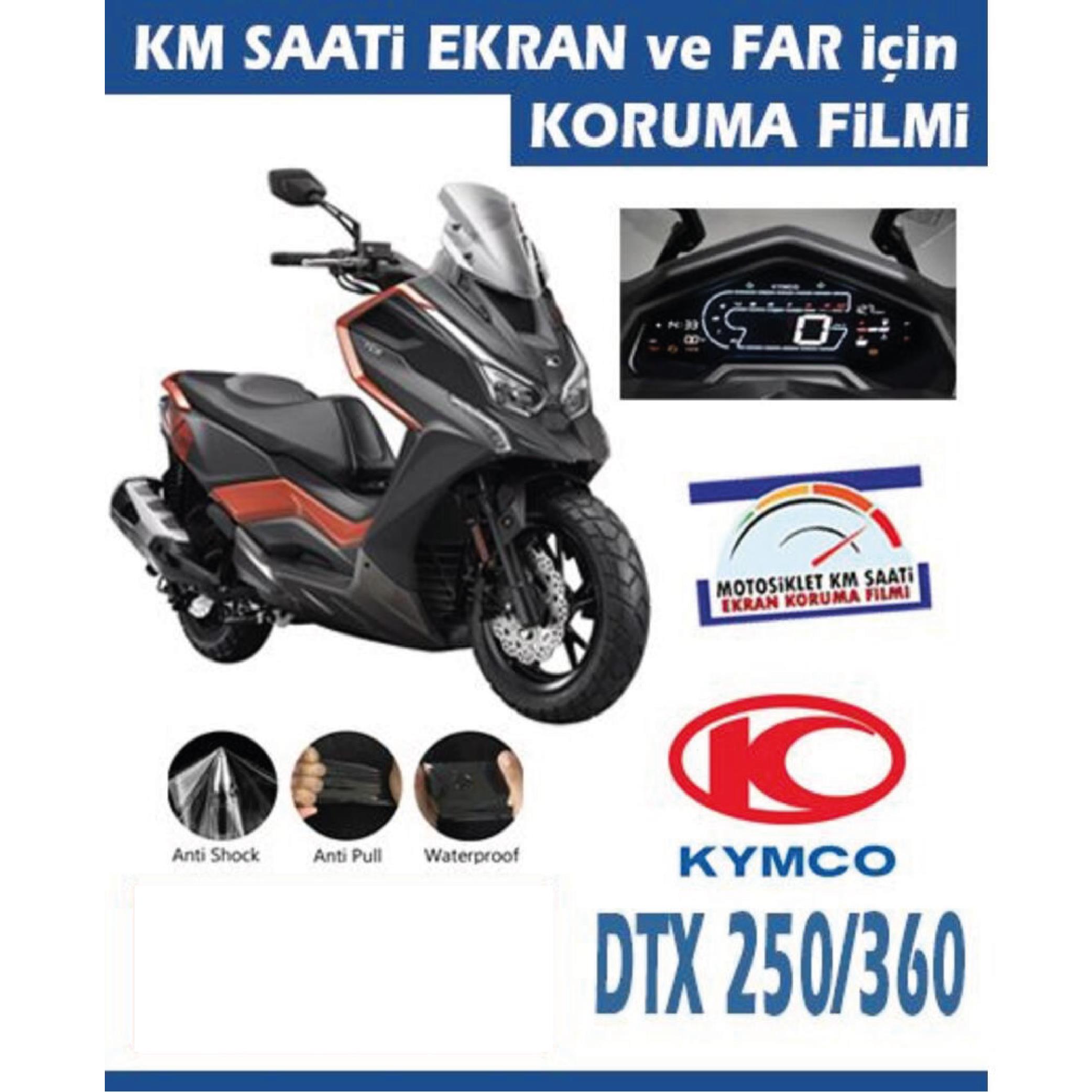 Ekran KorumasıKYMCO DTX 250/360 Serisi Motosiklet Far ve Ekran Km Koruyucu