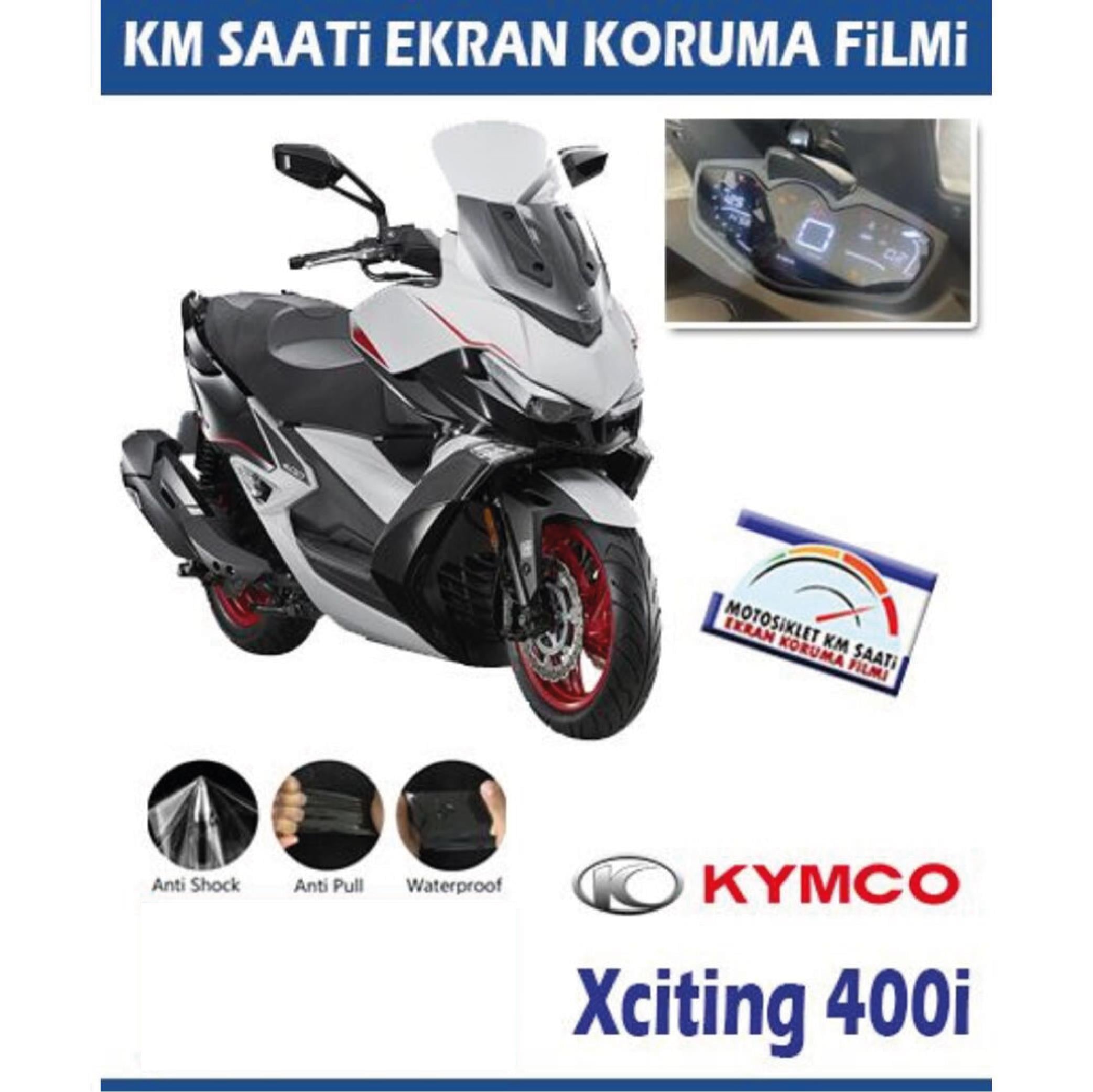 Ekran KorumasıKYMCO Xciting 400i Serisi Motosiklet Ekran Km Koruyucu