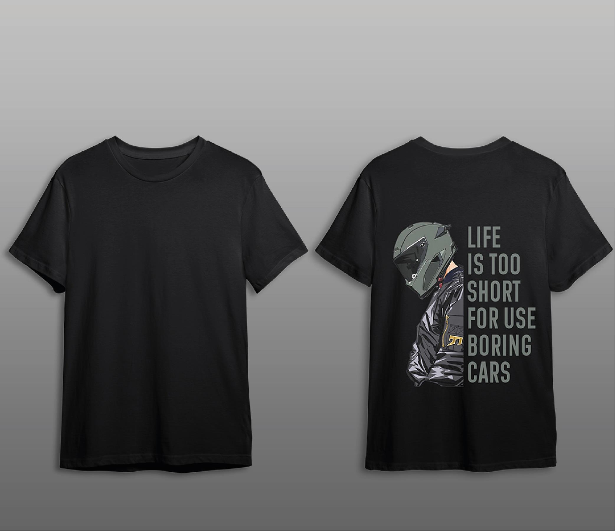 T-ShirtLife Is Too Short Motorcu T-Shirt Modeli Siyah