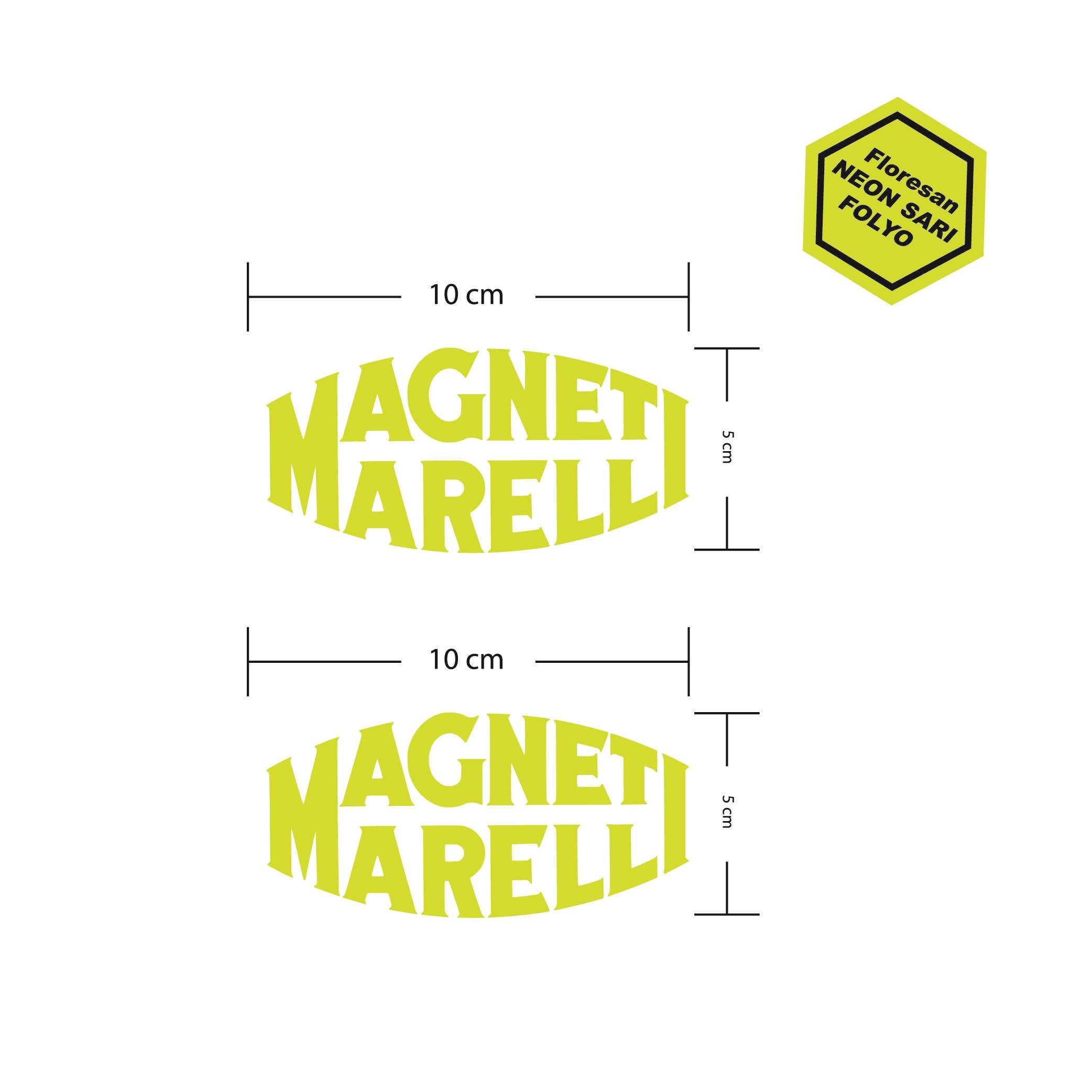 Magneti Marelli Floresan Neon Yeşil Motosiklet Sponsor Markası Sticker Etiket Modeli
