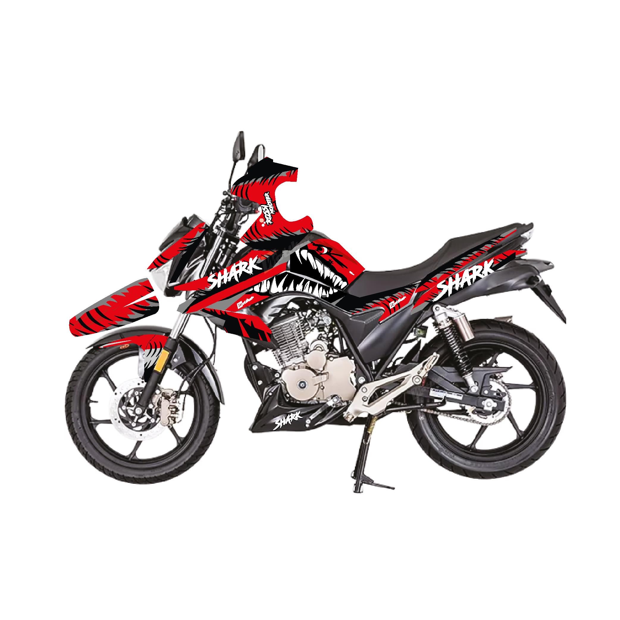 Mondial Drift L Kırmızı Shark (Köpekbalığı) Sticker Etiket Parçalı Kaplama Modeli
