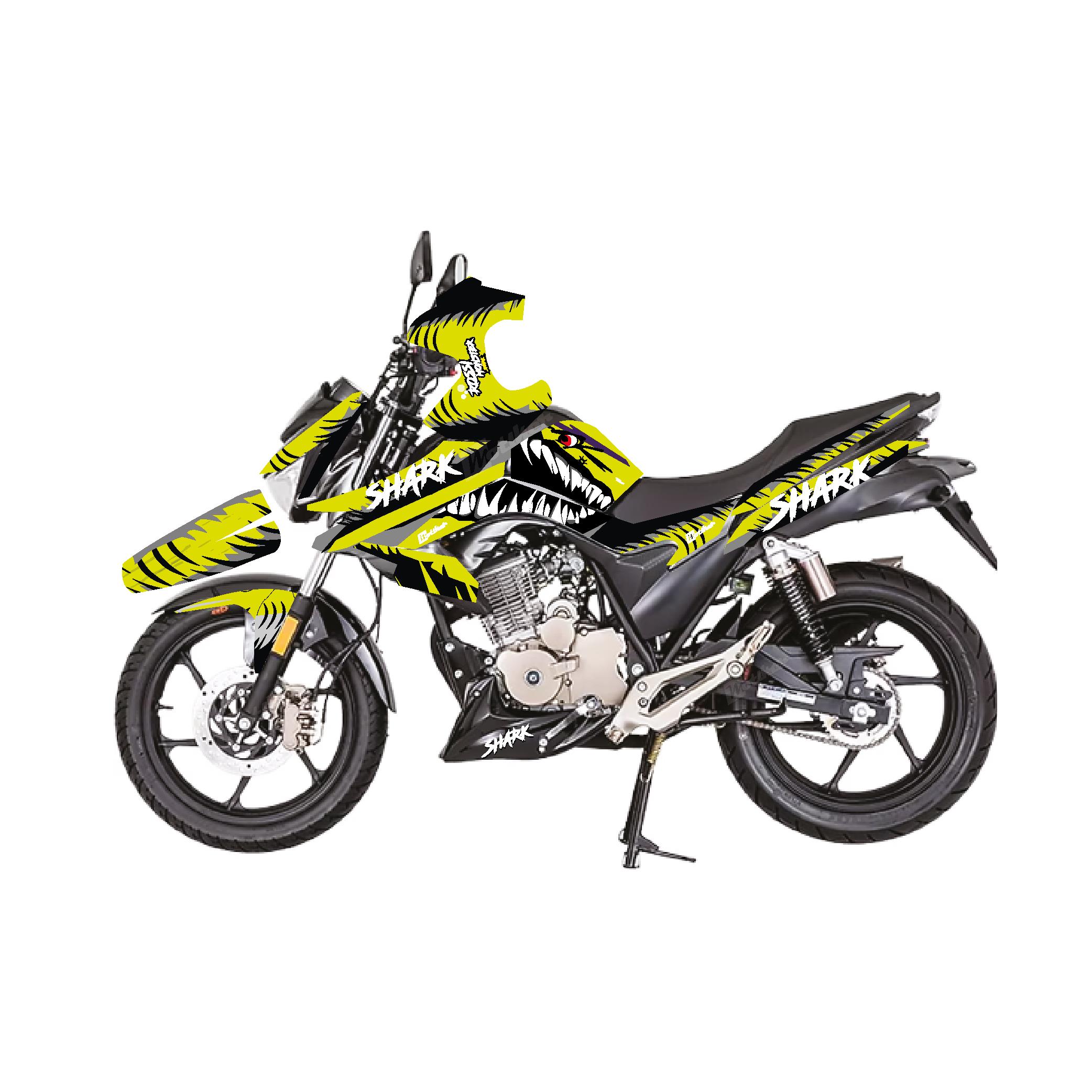 Mondial Drift L Sarı Yeşil Shark (Köpekbalığı) Sticker Etiket Parçalı Kaplama Modeli