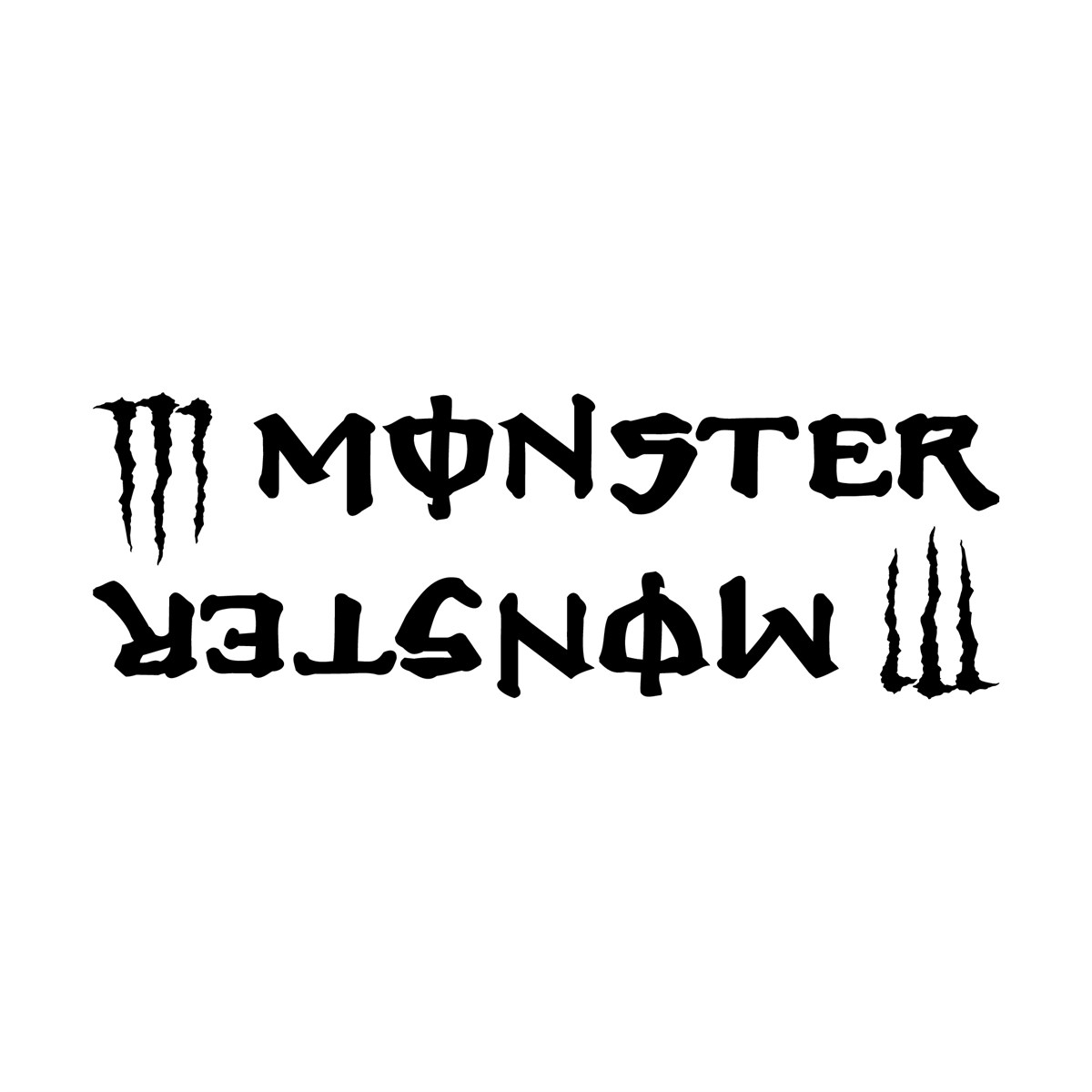 Monster Yazılı Mini Sticker Etiket Modeli