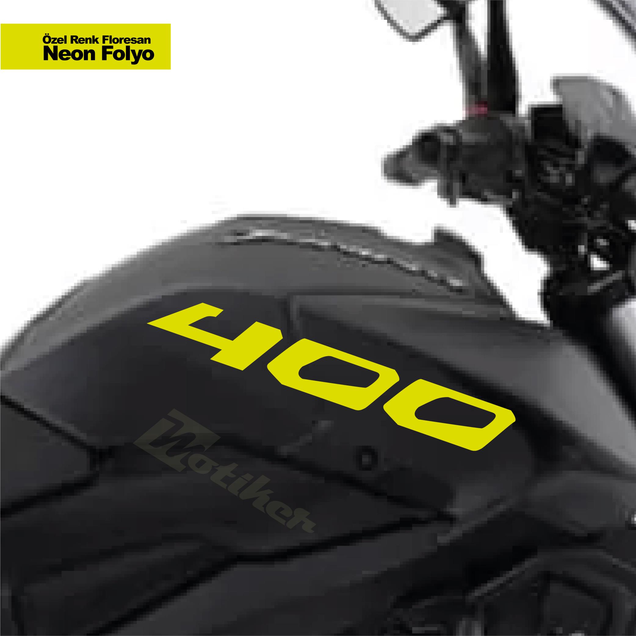 DOMINAR 400Motiker Bajaj Dominar Floresan Neon Renk 400 Yazı Sticker Etiket Modeli