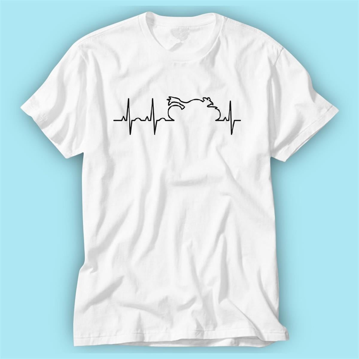 Motorcycle Love Beyaz Baskılı Tshirt Modeli