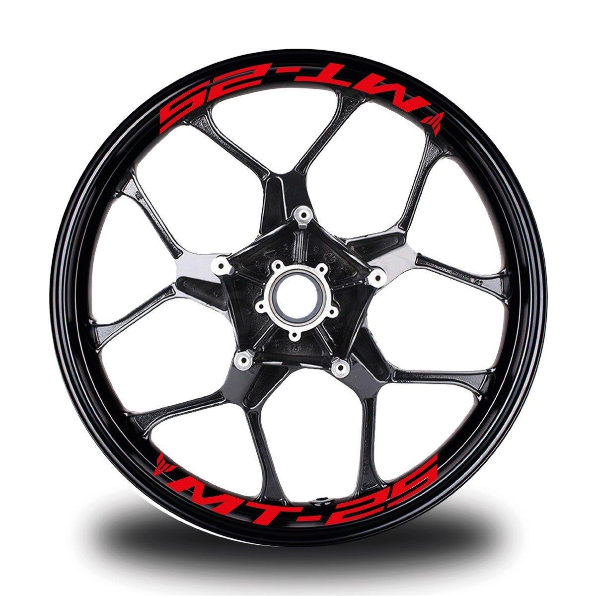 MT-25Mt-25  Yazılı 8Li Jant İçi Yazı Sticker Etiket Kırmızı