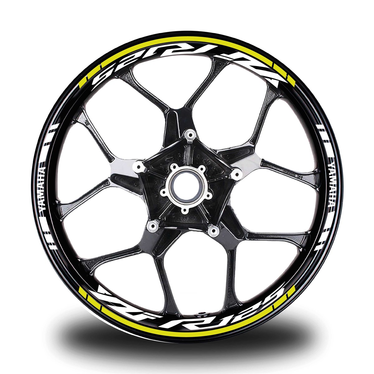 Neon Sarı Yamaha YZF R125 Takım Jant Sticker Etiket 