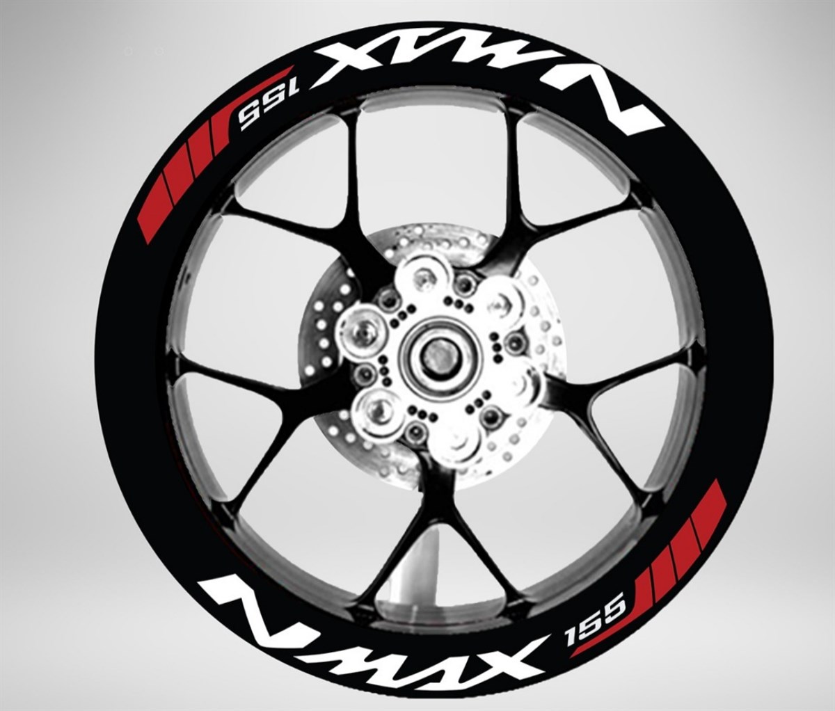 Nmax 155 Yazılı Beyaz Kırmızı Sticker Etiket Modeli