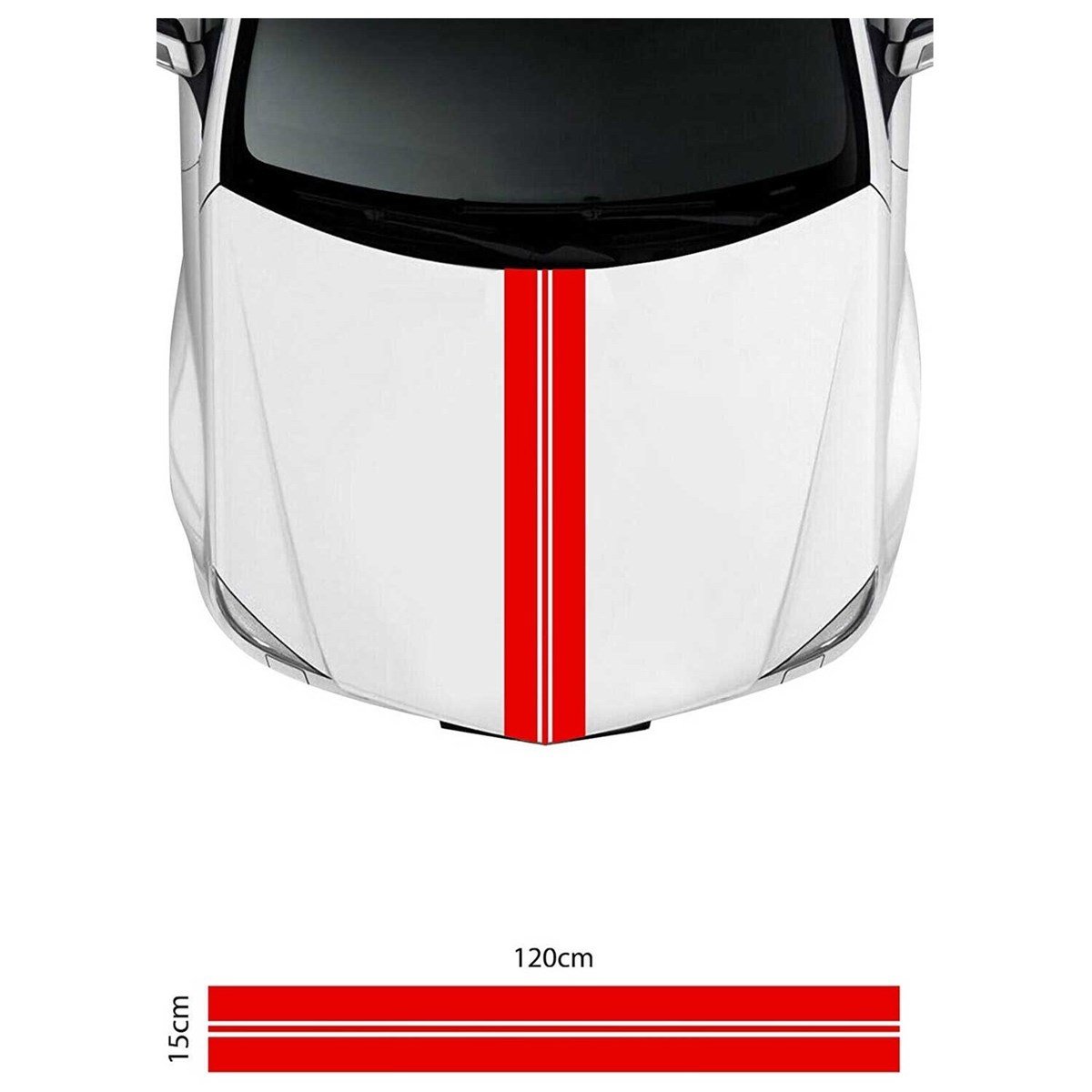 Ön Kaput Kırmızı Şerit Sticker Sticker Etiket Modeli