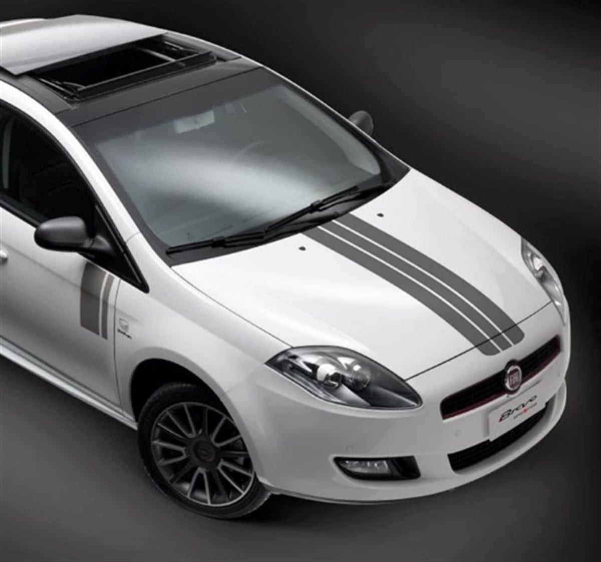 Ön Kaput ve Ön Kapı Üç Şerit Çizgi Sticker Etiket Modeli