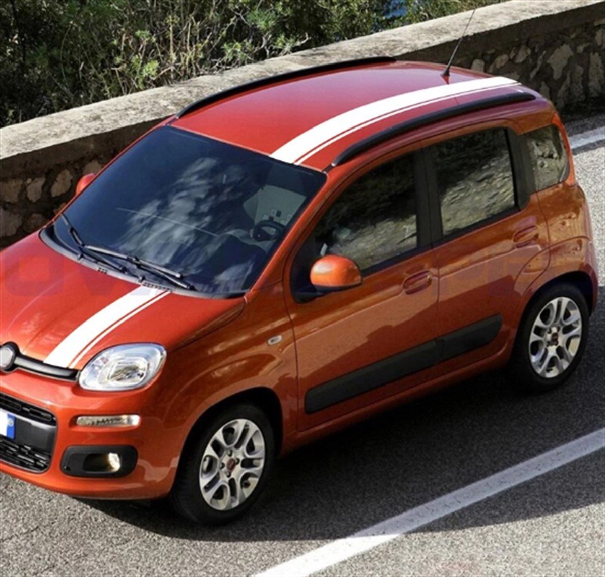 Ön Kaput ve Tavan İki Şerit Çizgi Sticker Etiket Modeli