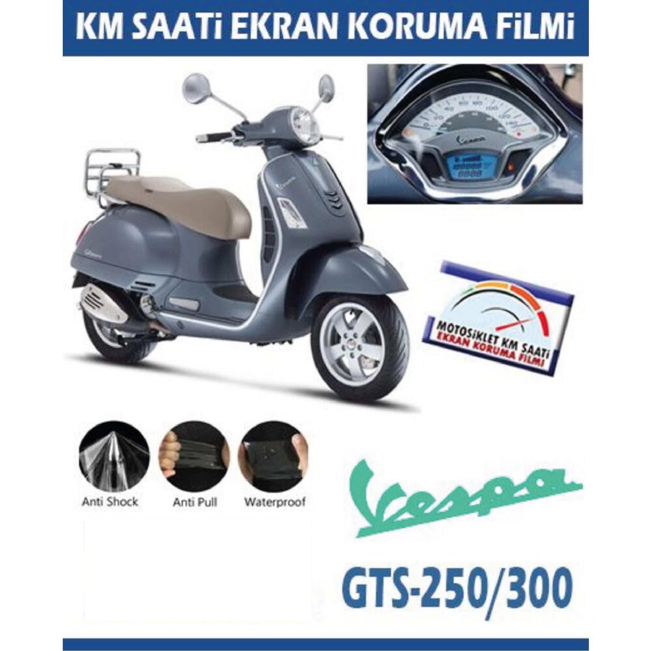 Ekran KorumasıPiaggio Vespa GTS-250/300 Motosiklet Ekran Km Koruyucu