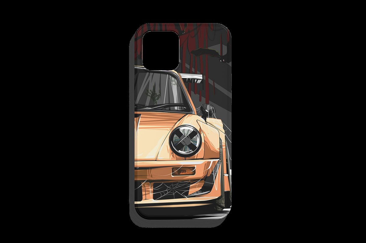 Porsche 911 Örümcek Ağı Tasarımı Telefon Kılıfı 1. Kalite Baskı