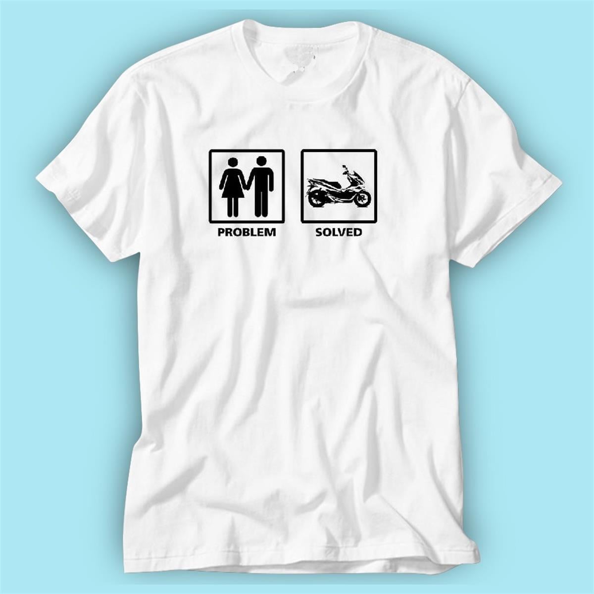 Problem Solved Beyaz Baskılı Tshirt Modeli