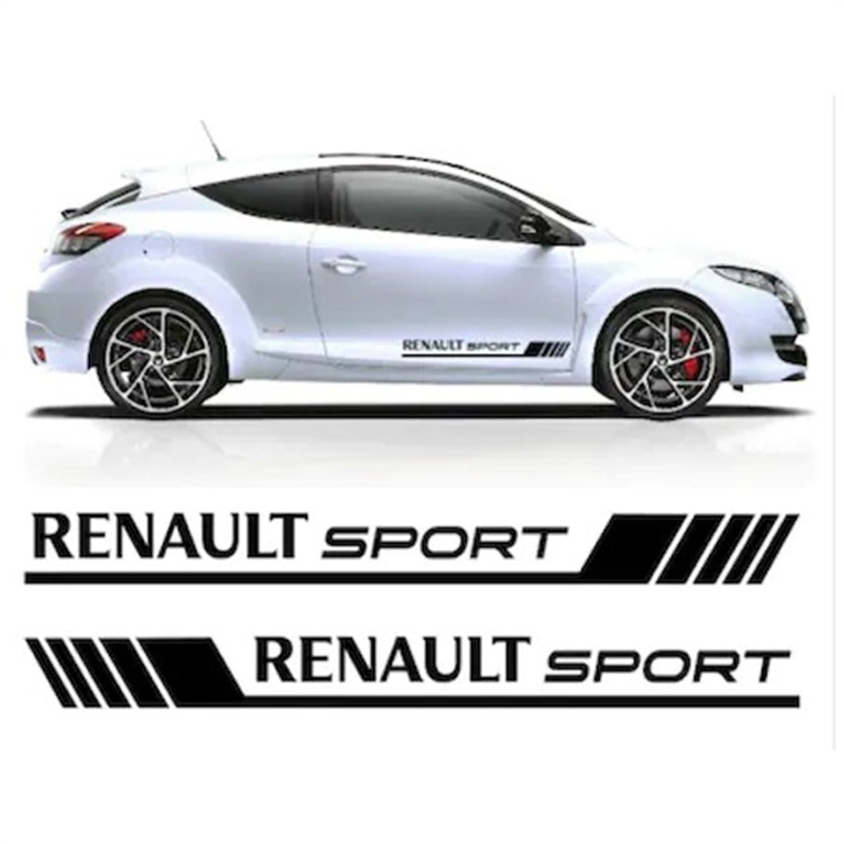 Renault Sport Yazılı Yan Kapı Şerit Sticker Etiket Modeli
