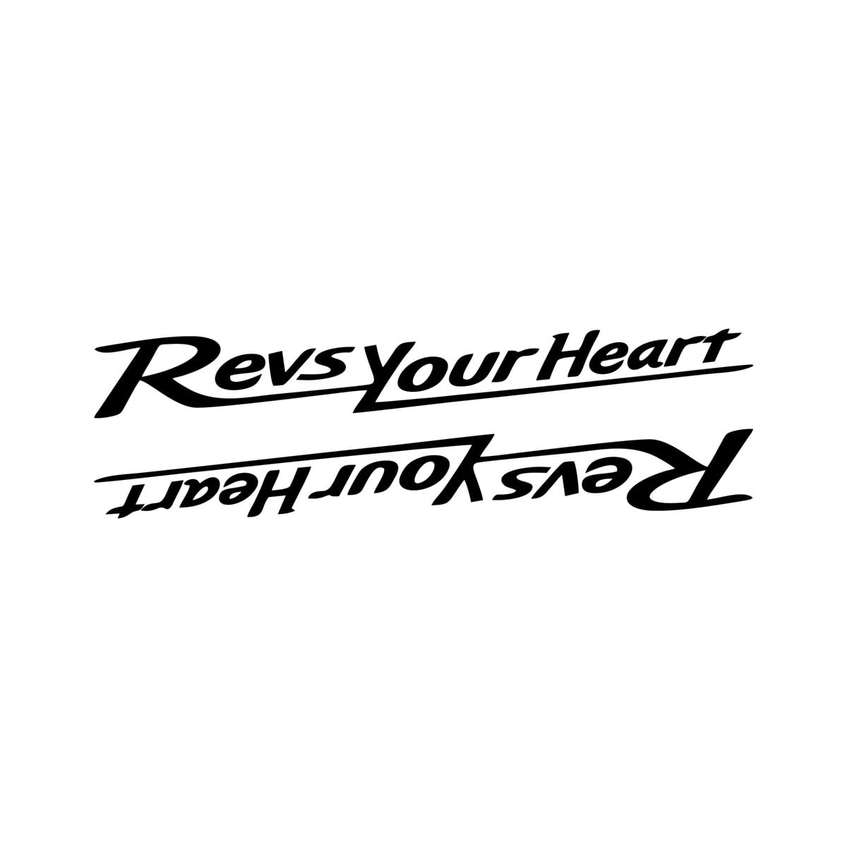 Revs Your Heart Yazılı Mini Sticker Etiket Modeli