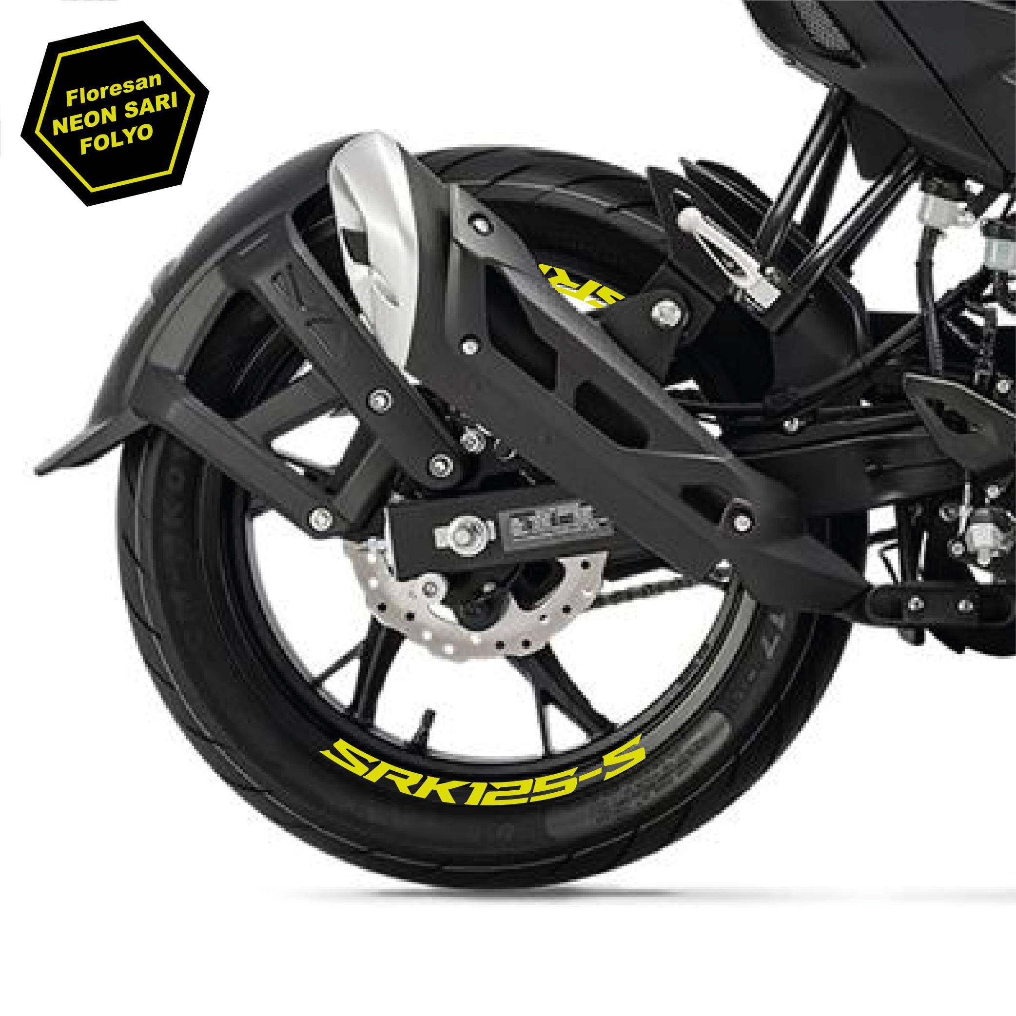 RKSRKS (QJ MOTOR) SRK 125-S Motosiklet Jant İçi Sticker Etiket Modeli Neon Sarı