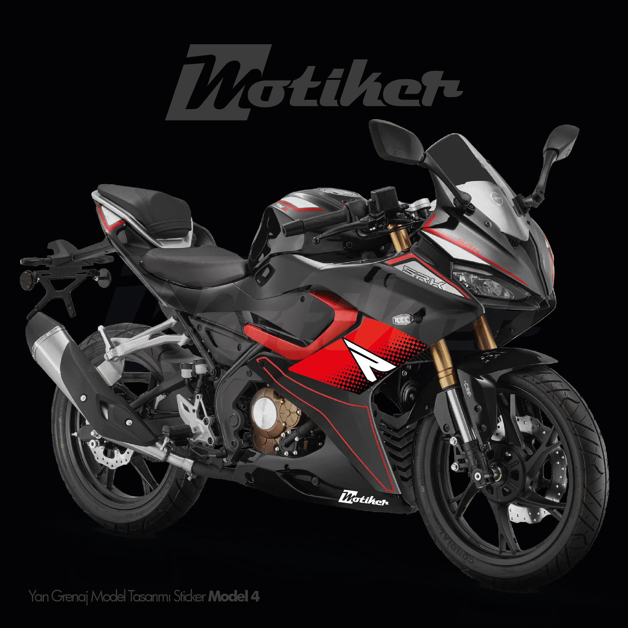 RKSRKS (QJ MOTOR) SRK 125R YAN GRENAJ MODEL TASARIM STICKER ETIKET MODELİ 4