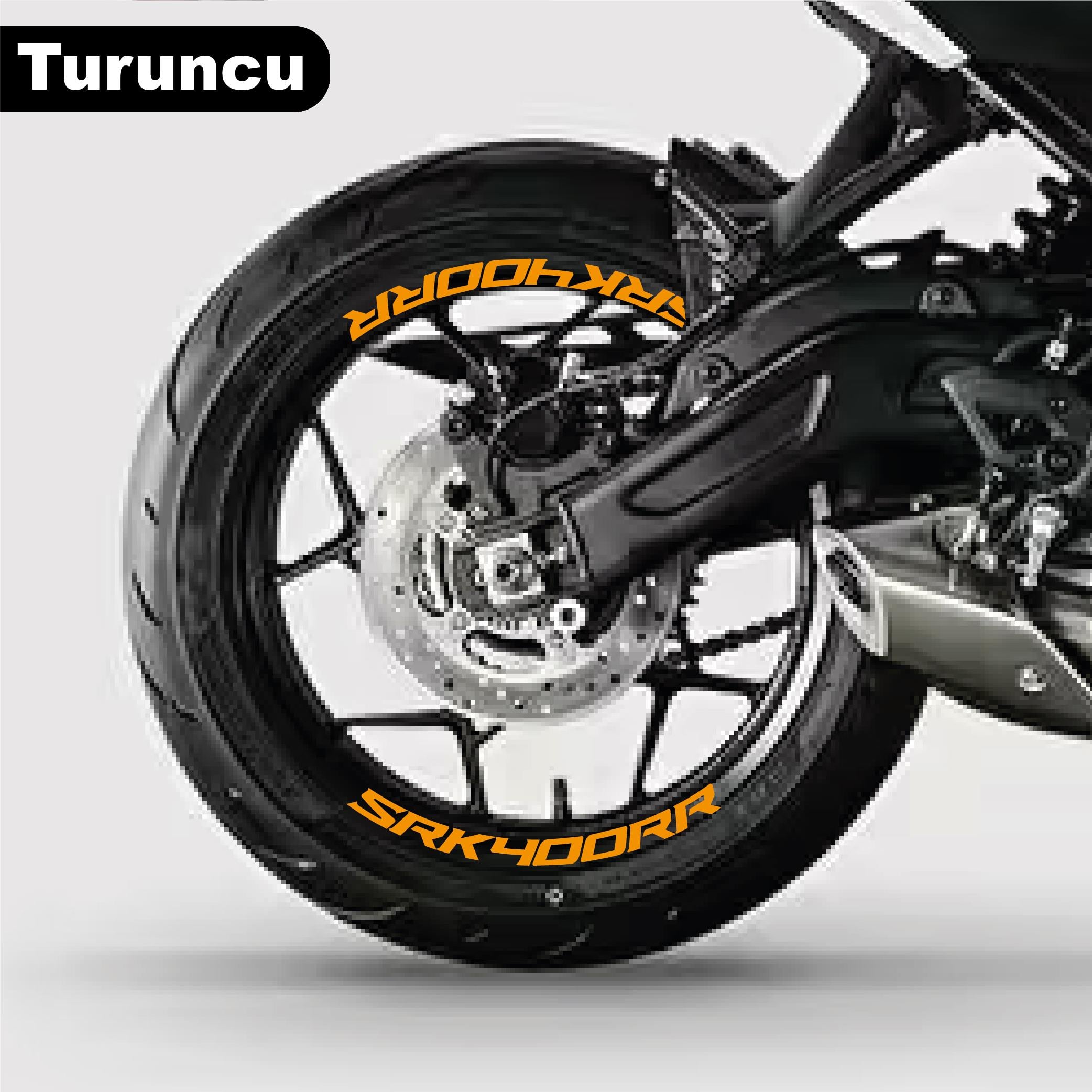RKSRKS (QJ MOTOR) SRK 400RR Motosiklet Jant İçi Sticker Etiket Modeli Turuncu
