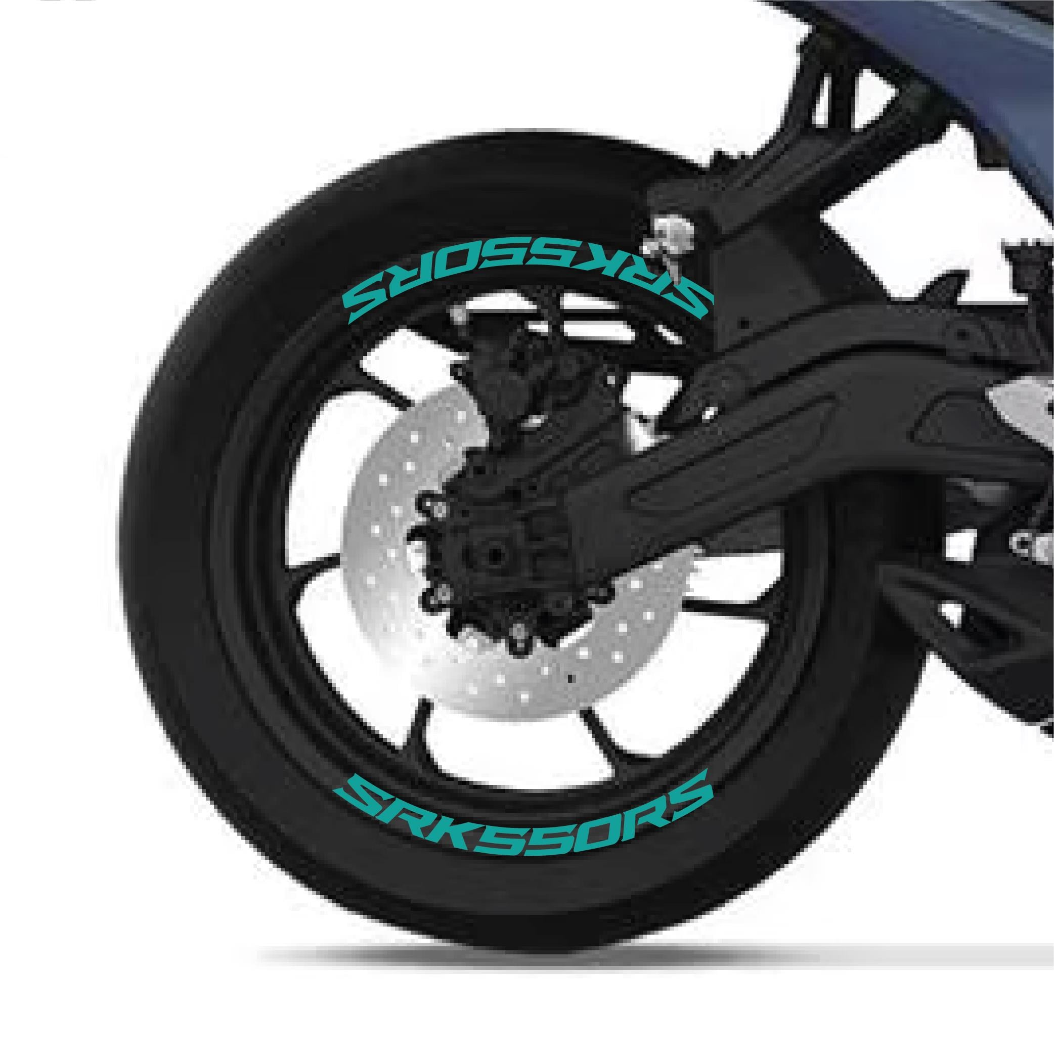 RKSRKS (QJ MOTOR) SRK 550 RS Motosiklet Jant İçi Sticker Etiket Modeli Turkuaz