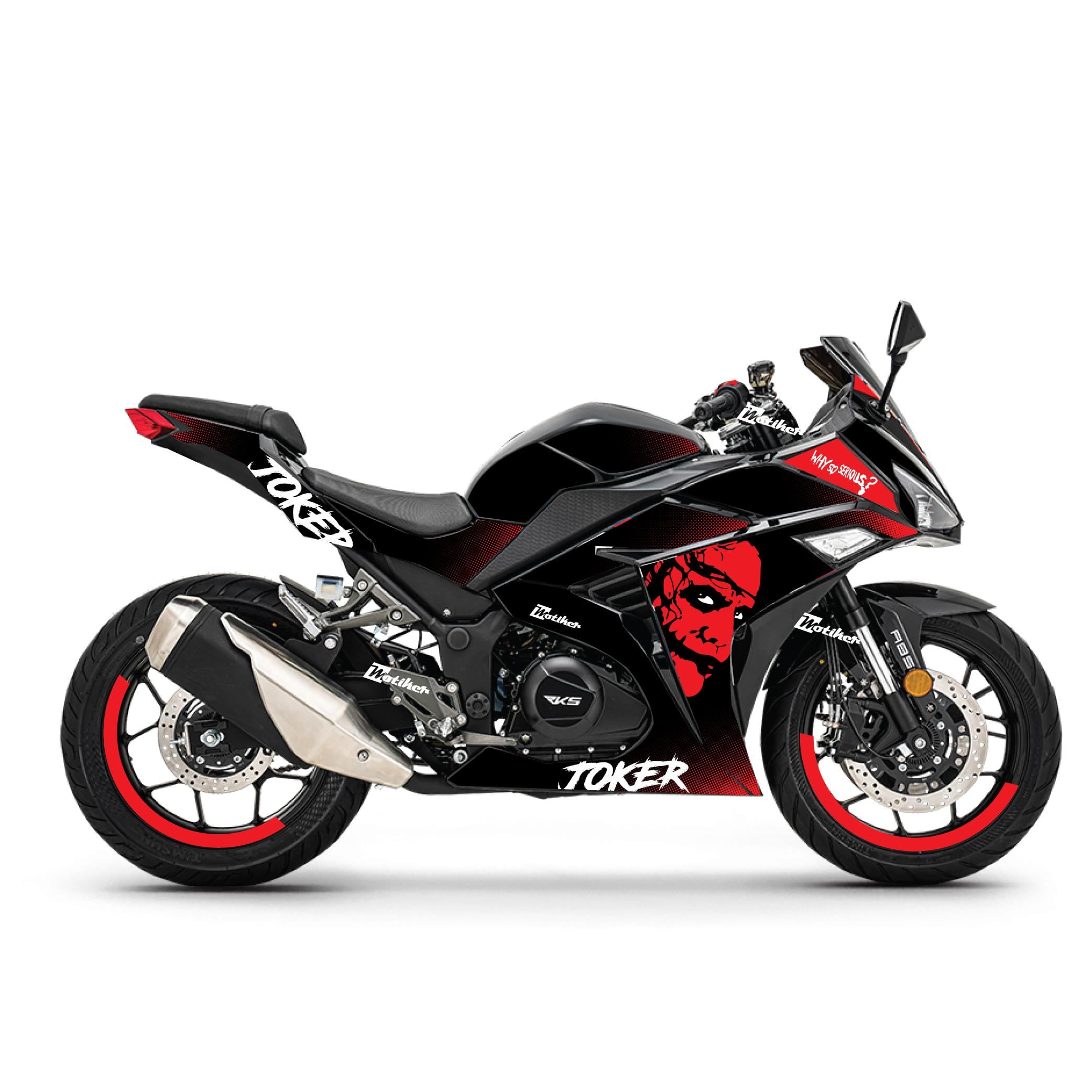 RKS R250 Joker Kırmızı Parçalı Kaplama Sticker Etiket Modeli