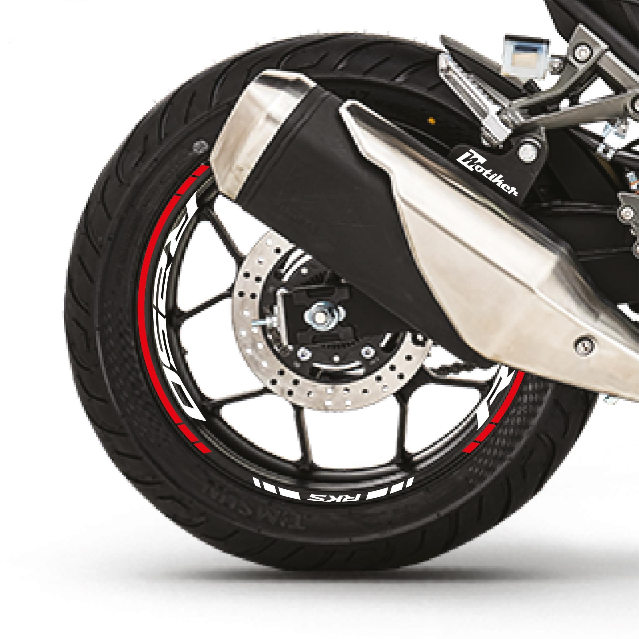 RKSRKS R250 Motosiklet Jant İç ve Dış Set Sticker Etiket Modeli Kırmızı