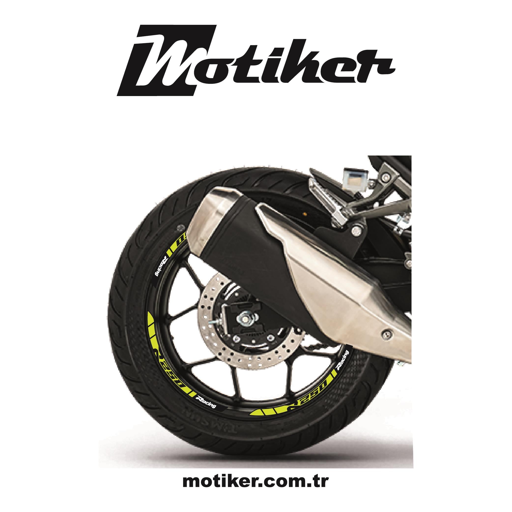RKS R250 Neon Yeşil (Sarı) Motosiklet Jant Sticker Etiket Çıkartma Modeli