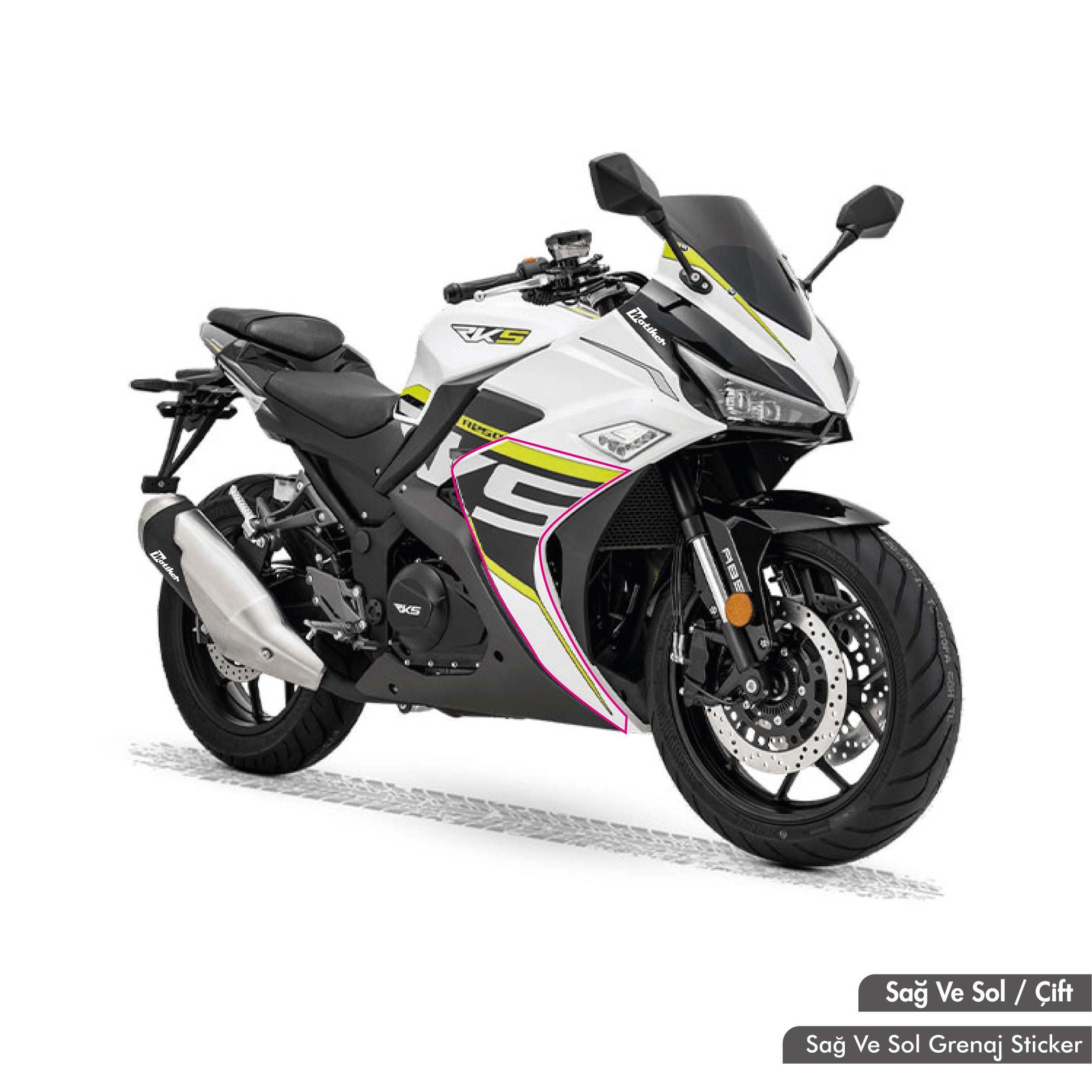 RKSRKS R250 Orjinal Tasarım Sticker Etiket Modeli Sağ ve Sol Grenaj Sticker