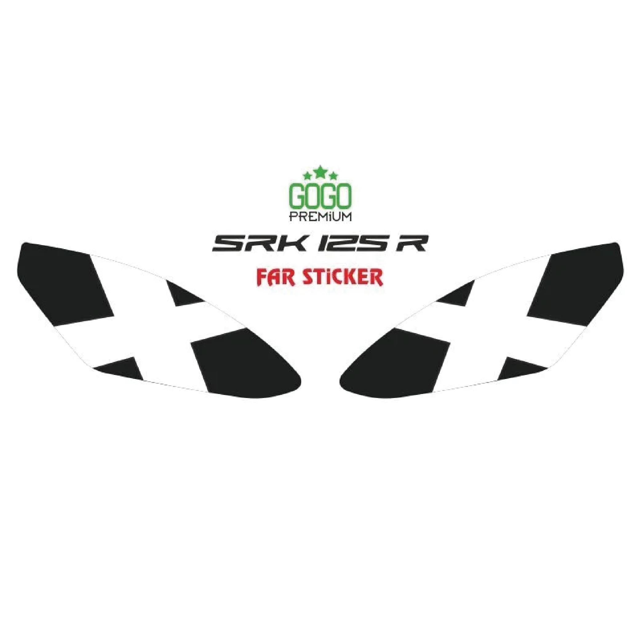 RKSRKS SRK125R Beyaz Çarpı Far Sticker Etiket Modeli